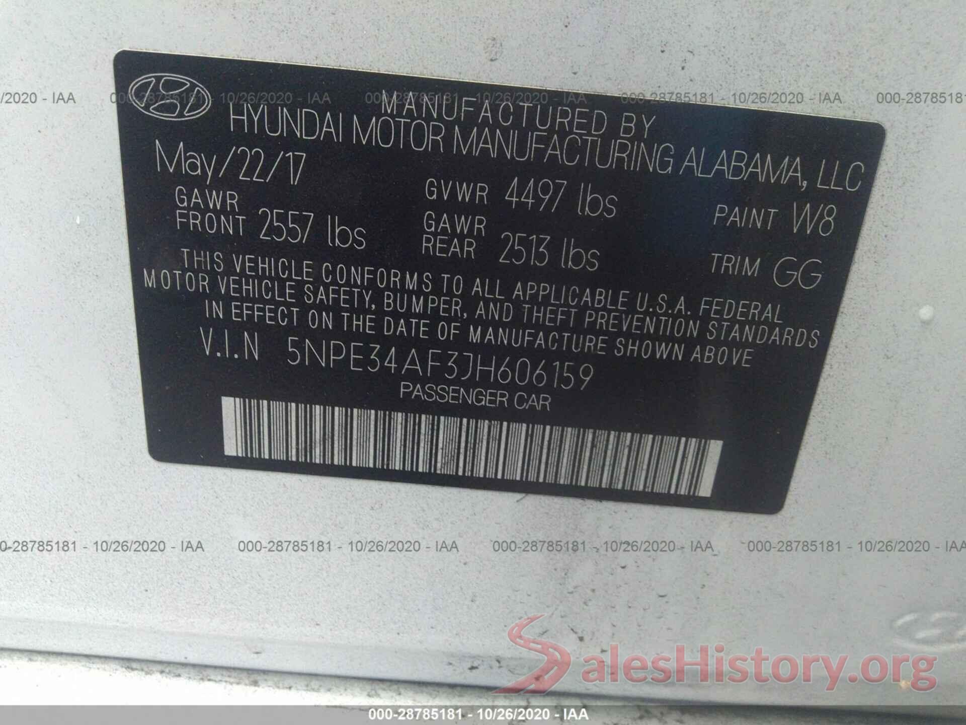 5NPE34AF3JH606159 2018 HYUNDAI SONATA