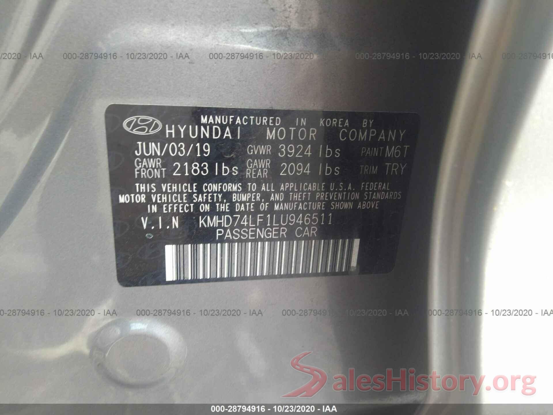 KMHD74LF1LU946511 2020 HYUNDAI ELANTRA