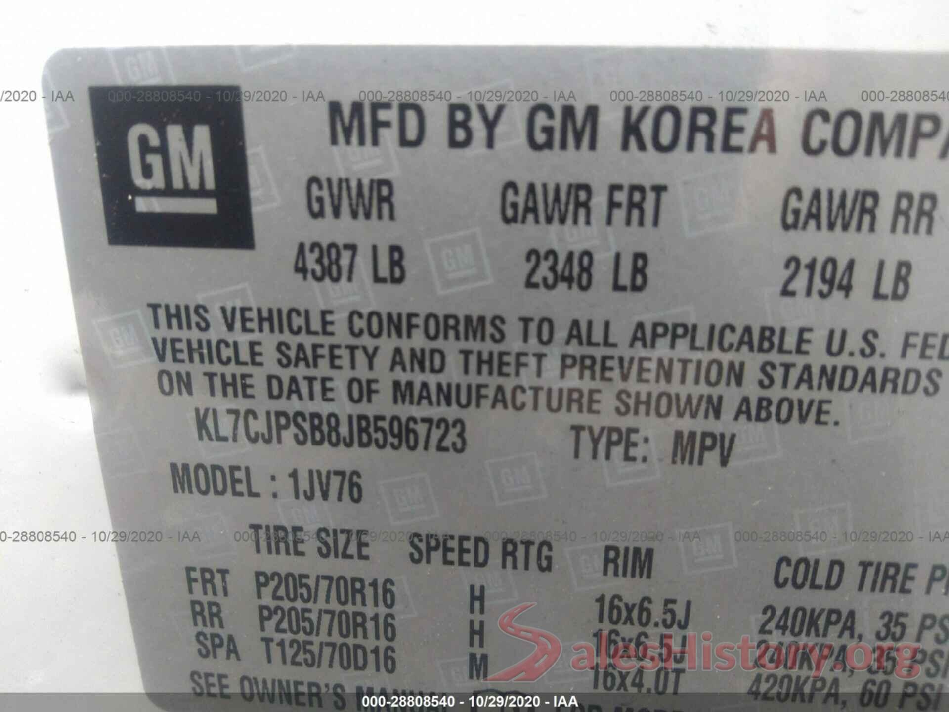 KL7CJPSB8JB596723 2018 CHEVROLET TRAX