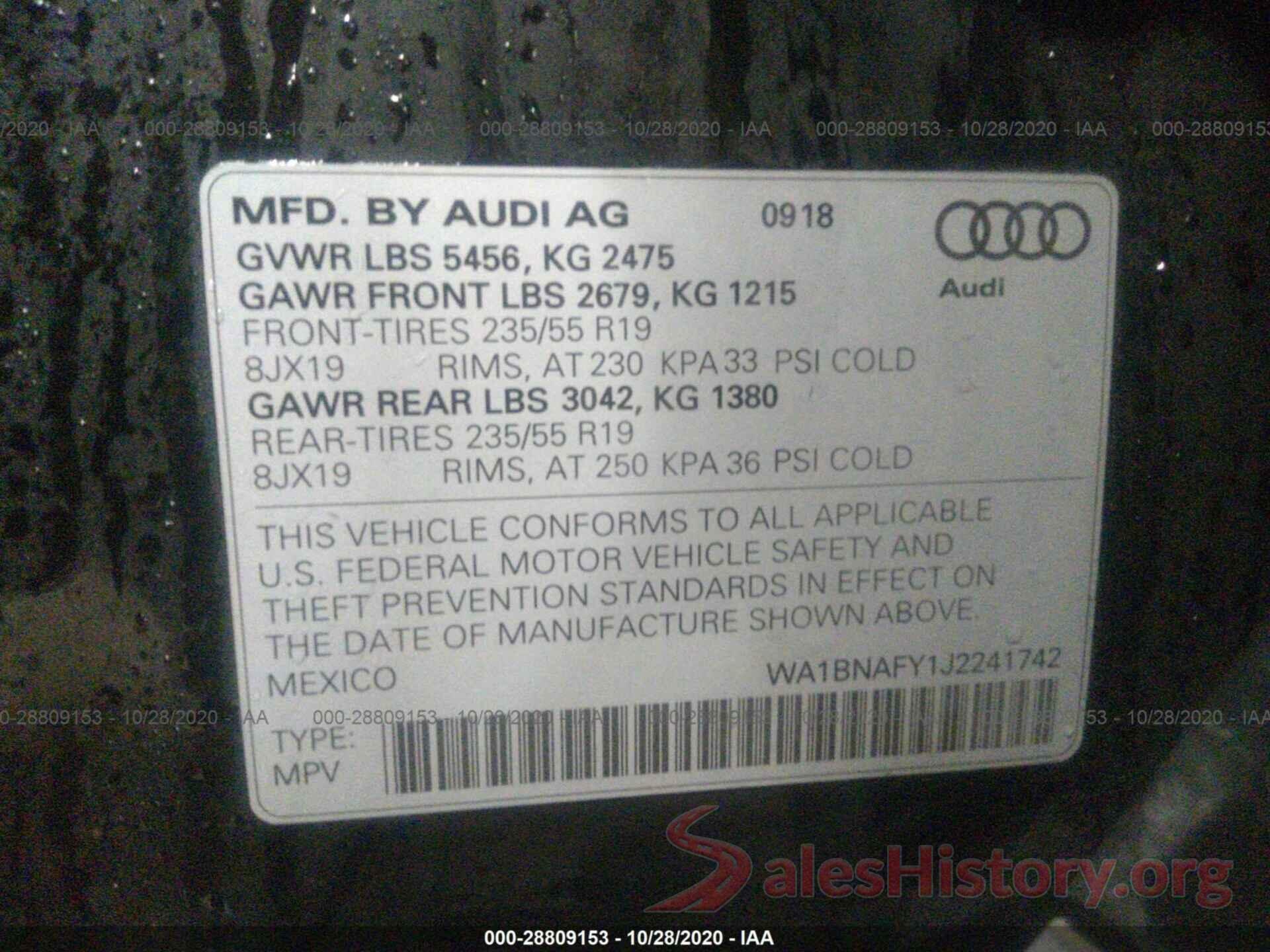 WA1BNAFY1J2241742 2018 AUDI Q5