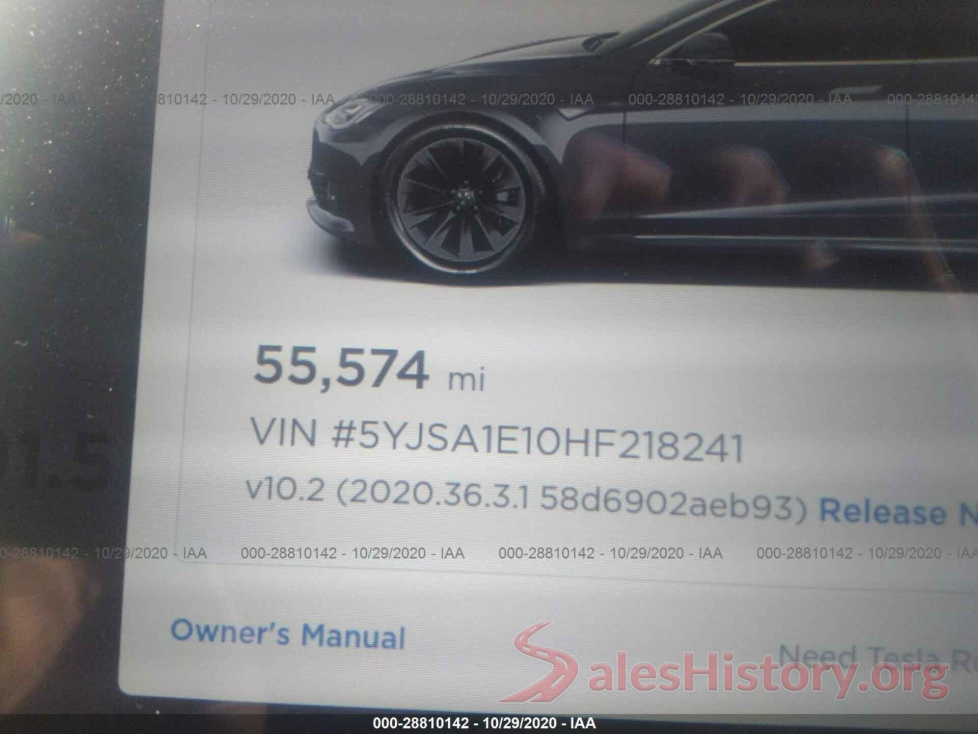 5YJSA1E10HF218241 2017 TESLA MODEL S