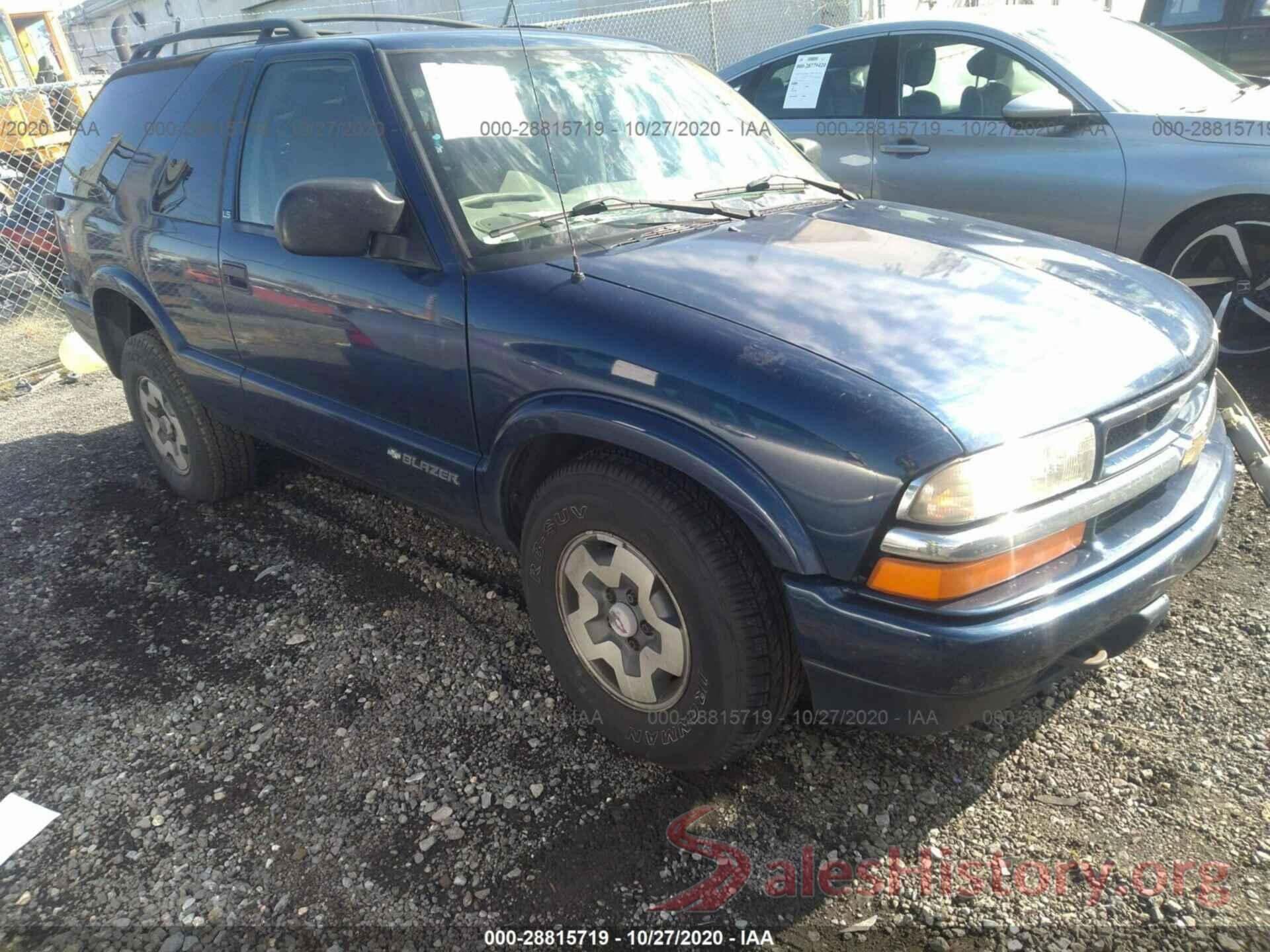 1GNCT18WX1K146762 2001 CHEVROLET BLAZER