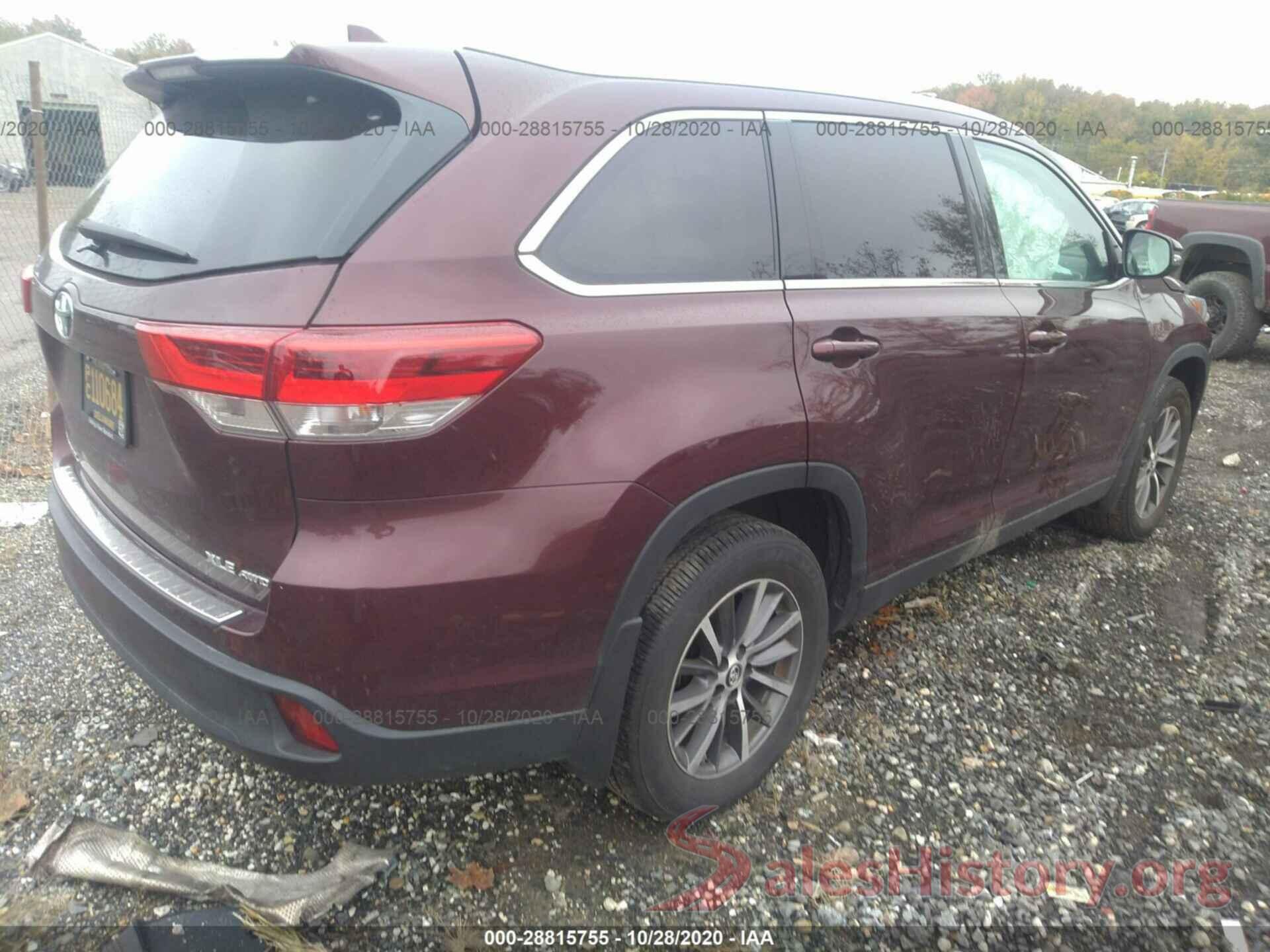 5TDJZRFH0KS980356 2019 TOYOTA HIGHLANDER