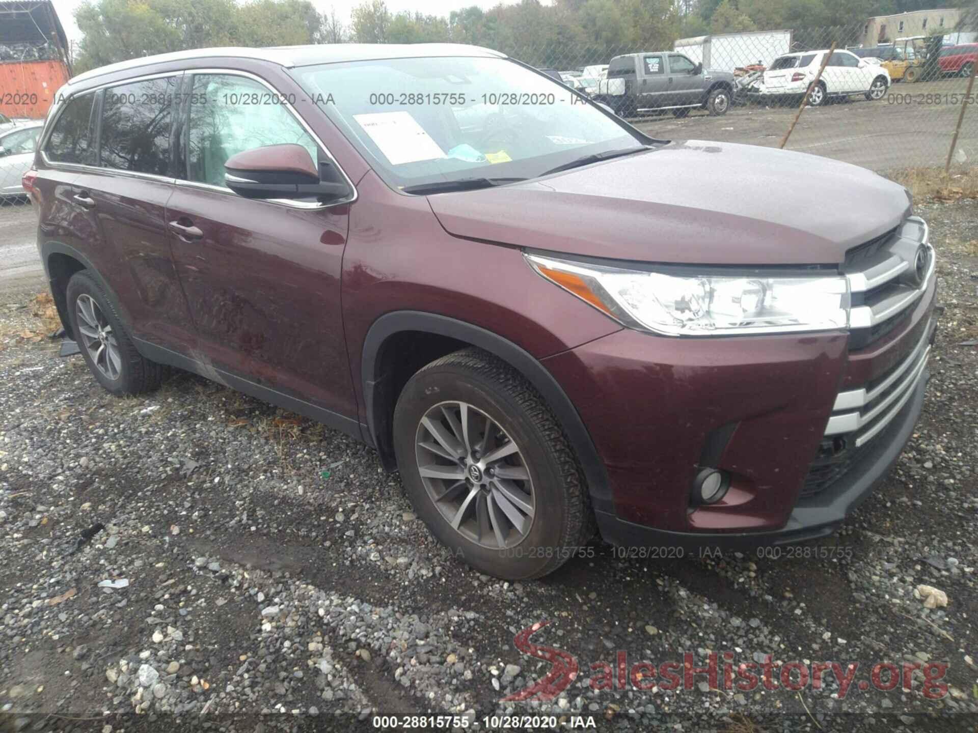 5TDJZRFH0KS980356 2019 TOYOTA HIGHLANDER