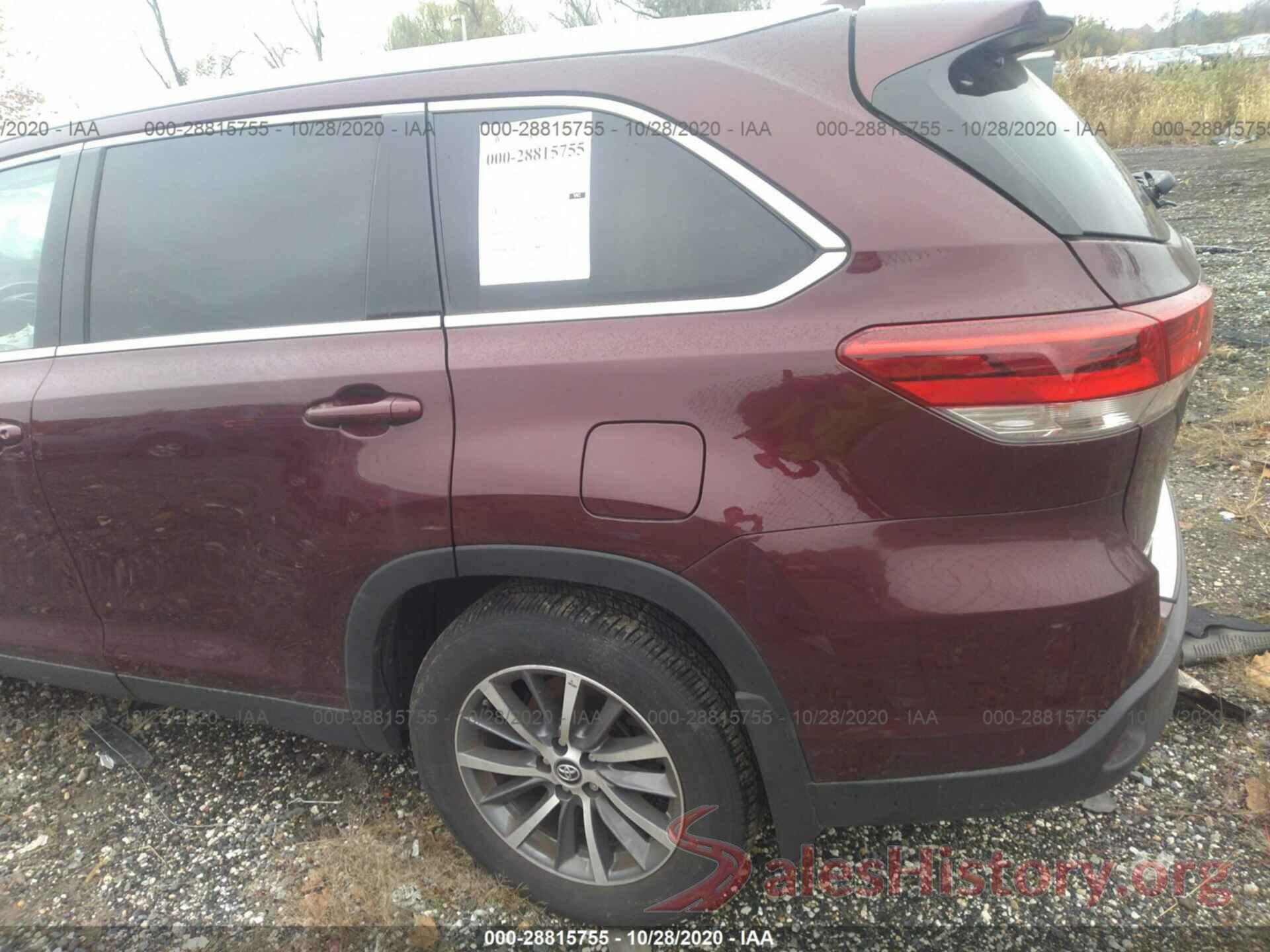 5TDJZRFH0KS980356 2019 TOYOTA HIGHLANDER