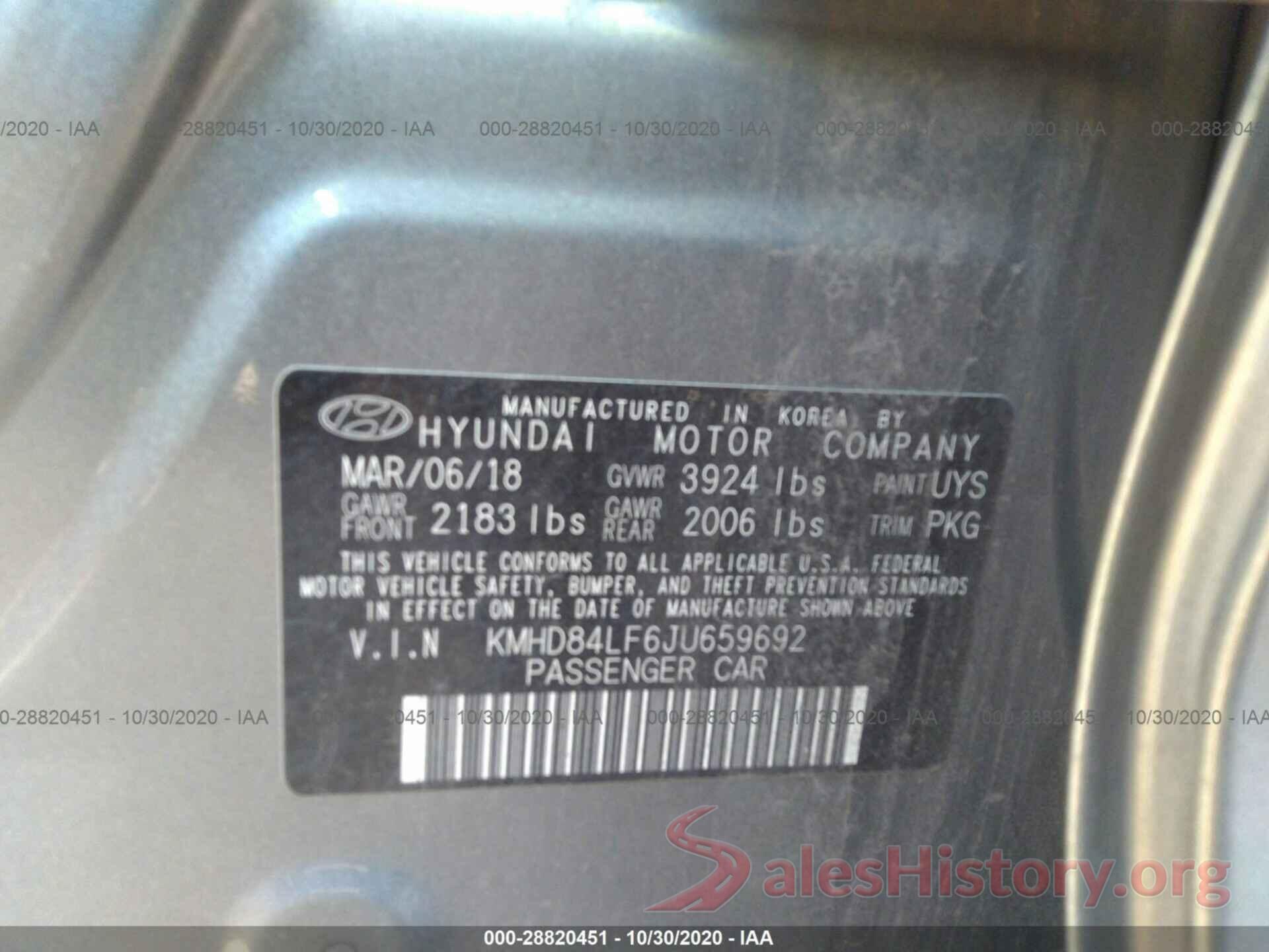 KMHD84LF6JU659692 2018 HYUNDAI ELANTRA