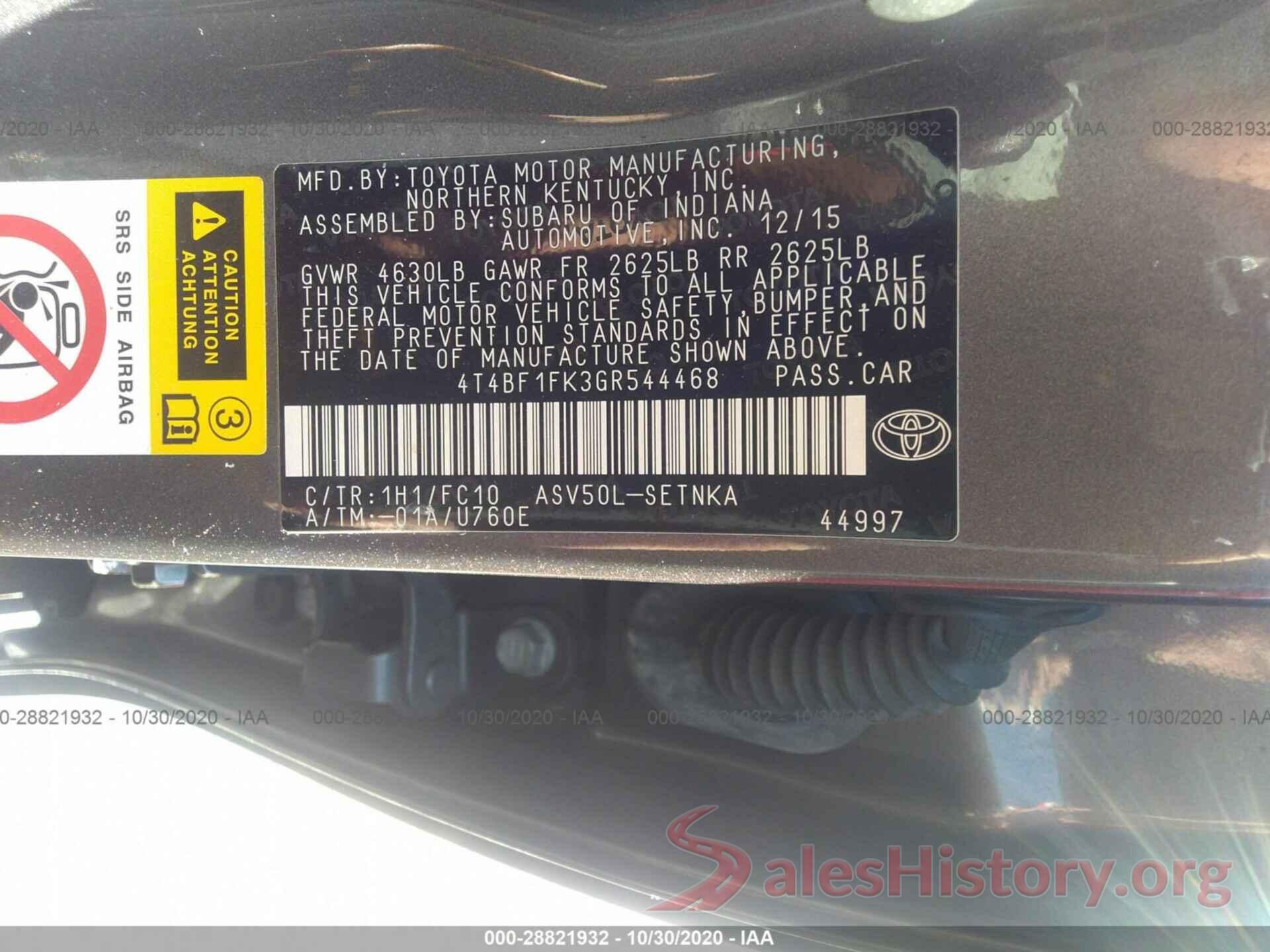 4T4BF1FK3GR544468 2016 TOYOTA CAMRY