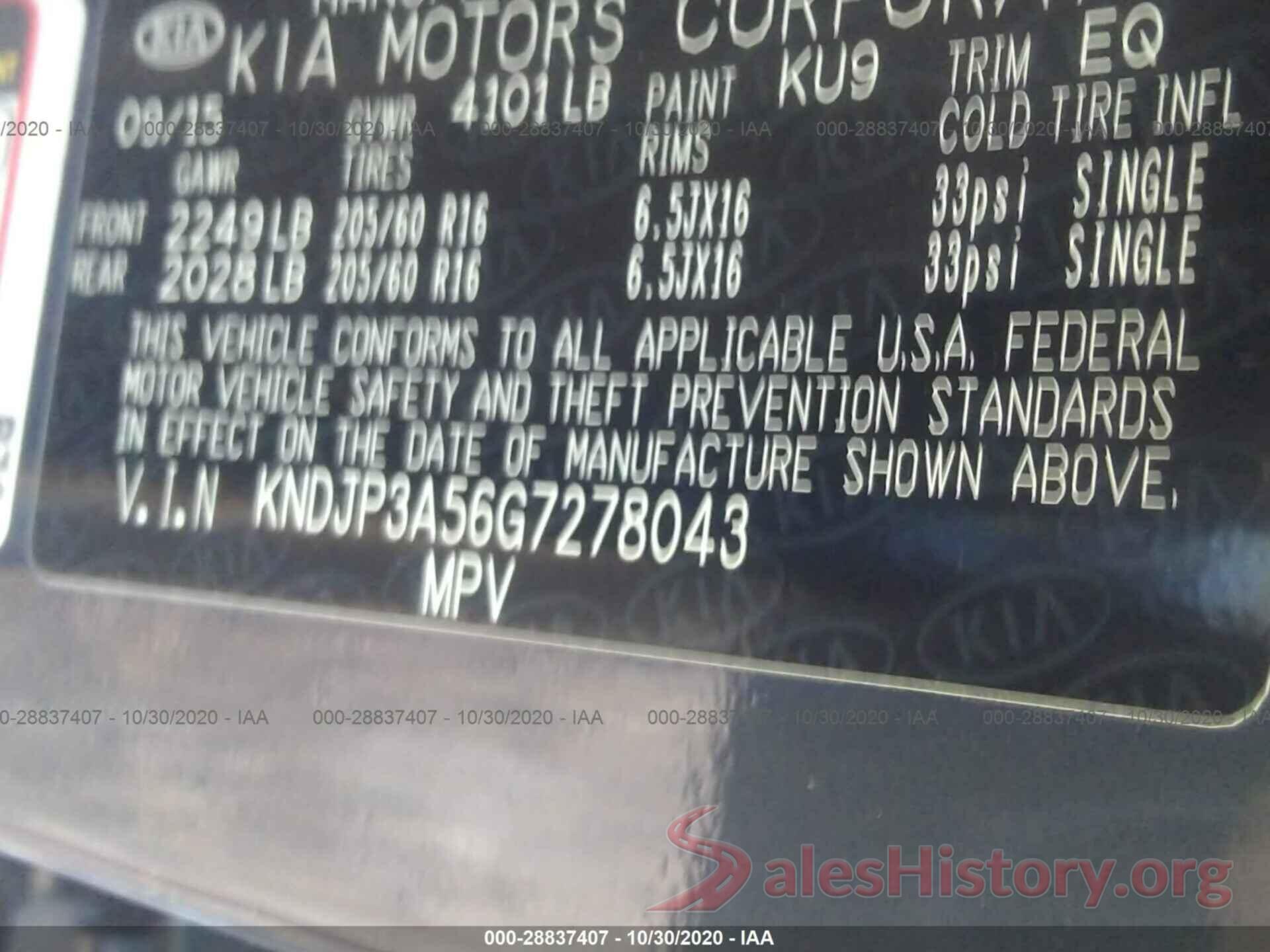 KNDJP3A56G7278043 2016 KIA SOUL