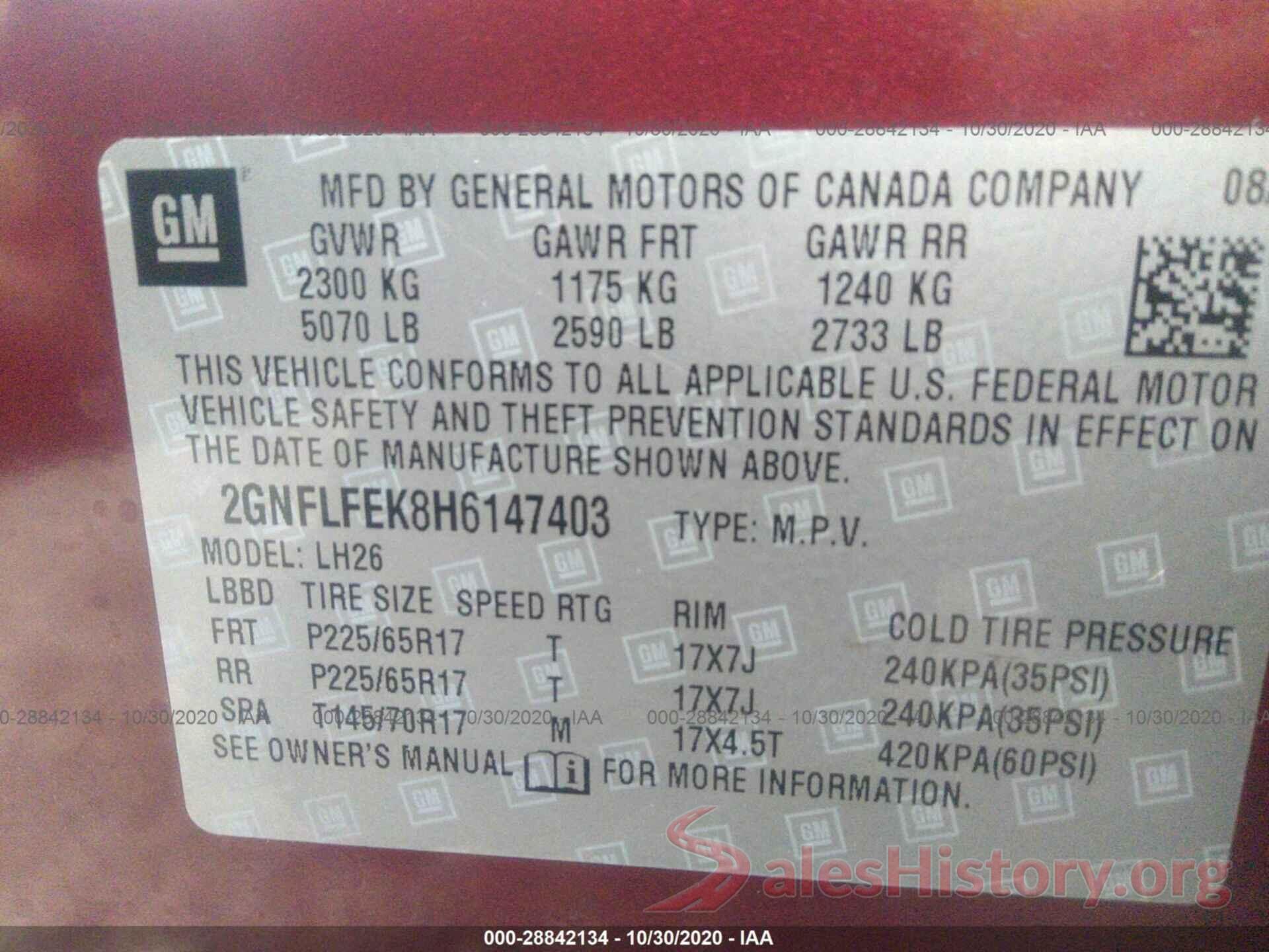 2GNFLFEK8H6147403 2017 CHEVROLET EQUINOX