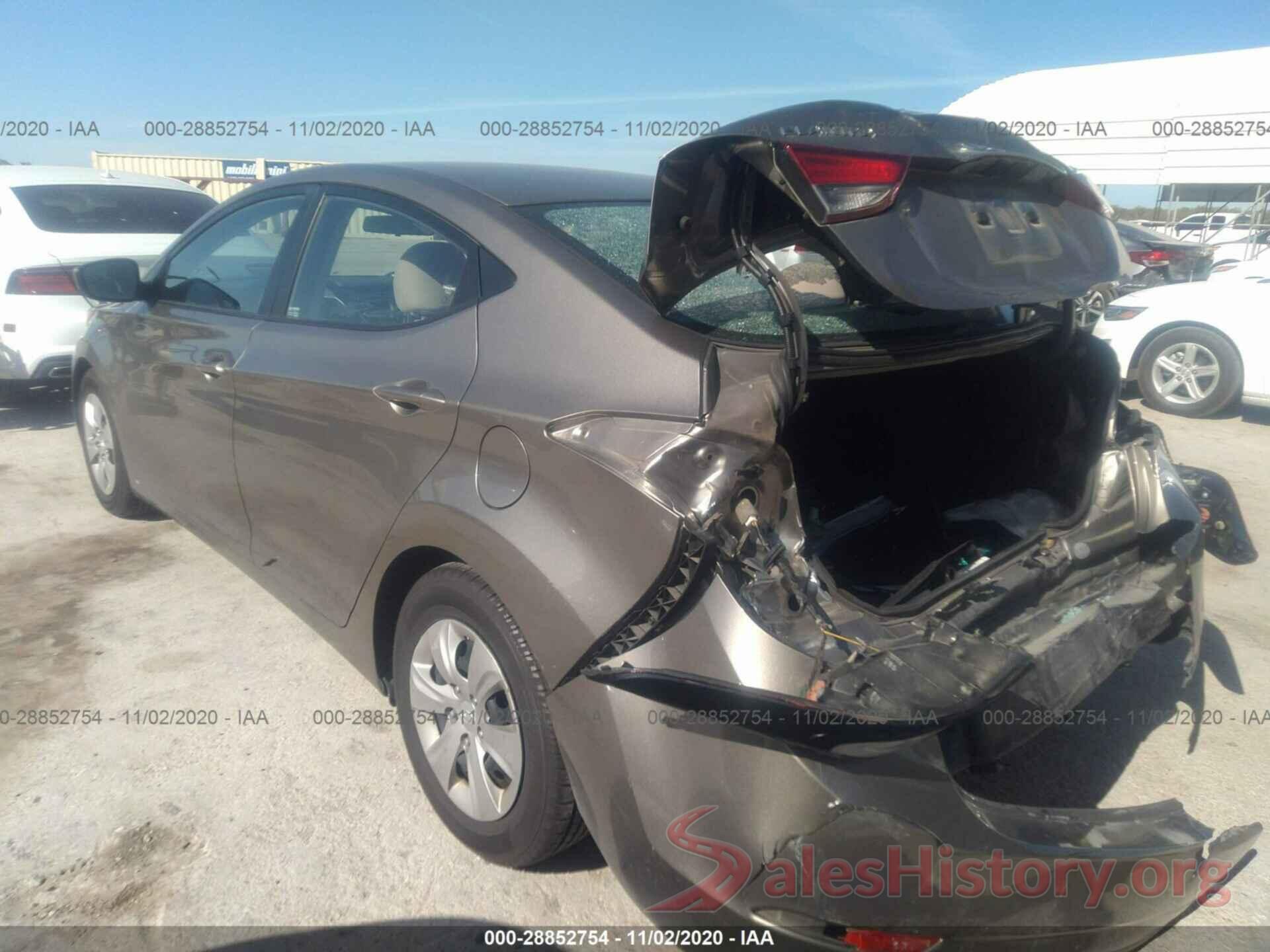 5NPDH4AE4GH675276 2016 HYUNDAI ELANTRA