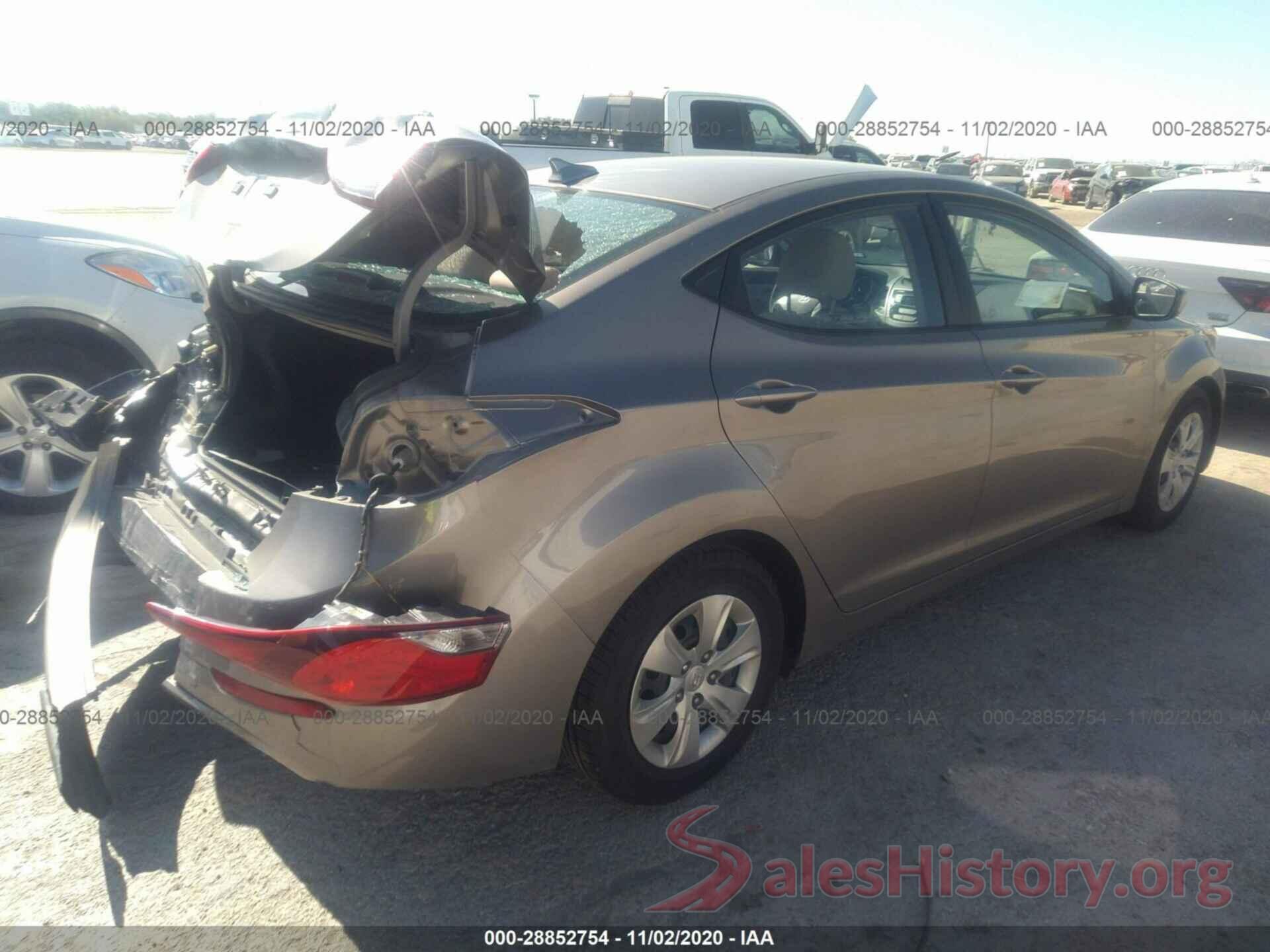 5NPDH4AE4GH675276 2016 HYUNDAI ELANTRA