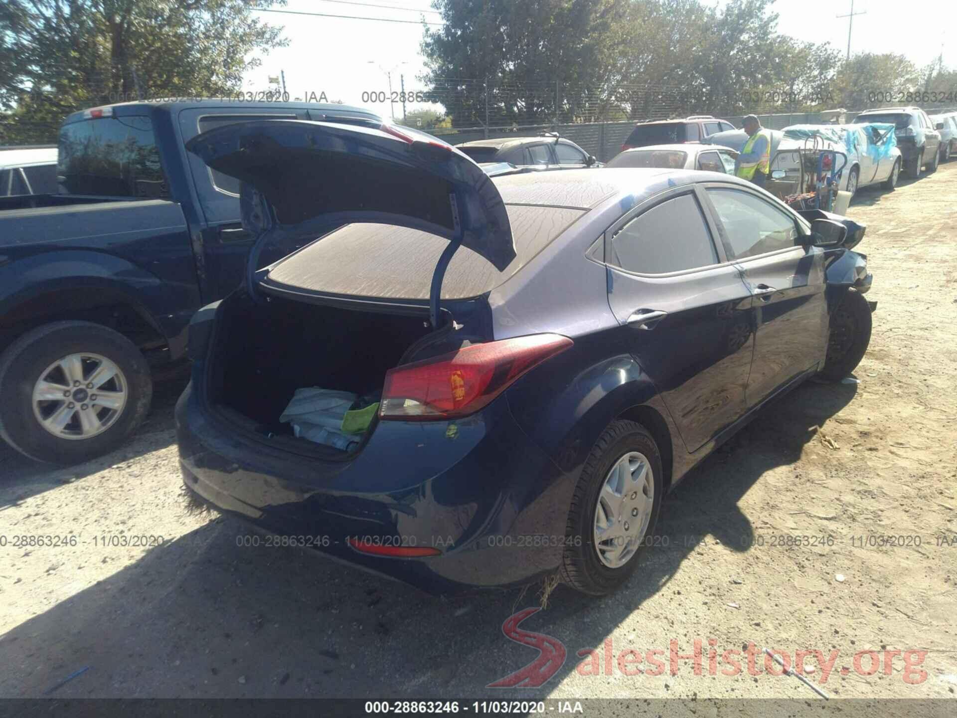 5NPDH4AE8GH753378 2016 HYUNDAI ELANTRA