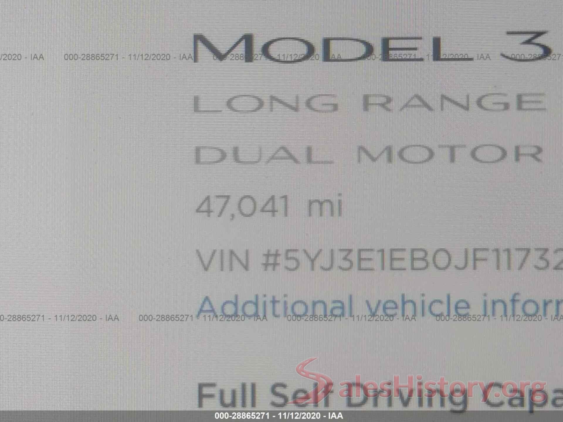 5YJ3E1EB0JF117322 2018 TESLA MODEL 3