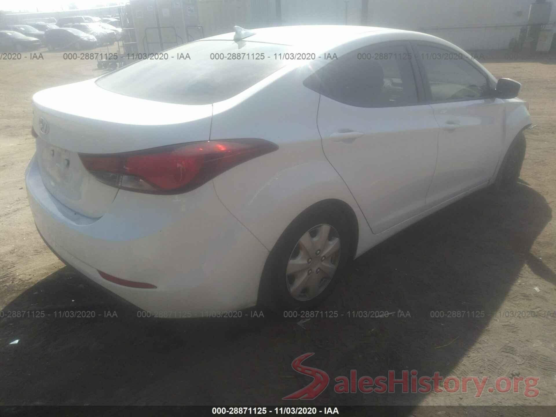 5NPDH4AE2GH786165 2016 HYUNDAI ELANTRA