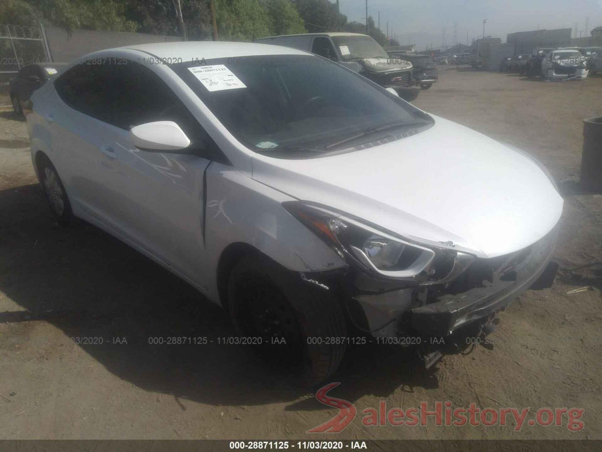 5NPDH4AE2GH786165 2016 HYUNDAI ELANTRA