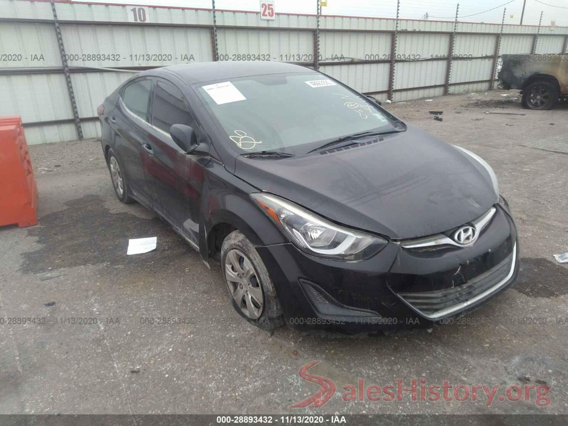 KMHDH4AE2GU626675 2016 HYUNDAI ELANTRA