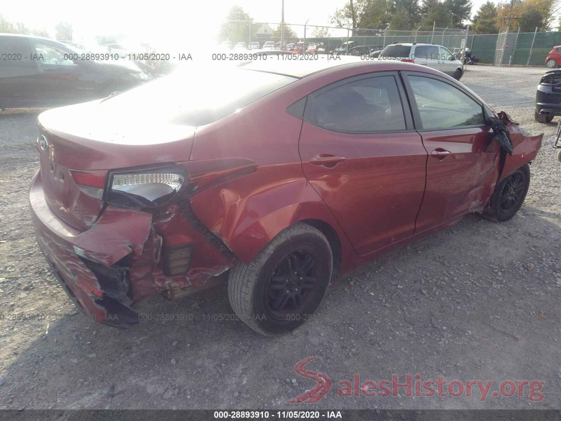 5NPDH4AE4GH734102 2016 HYUNDAI ELANTRA