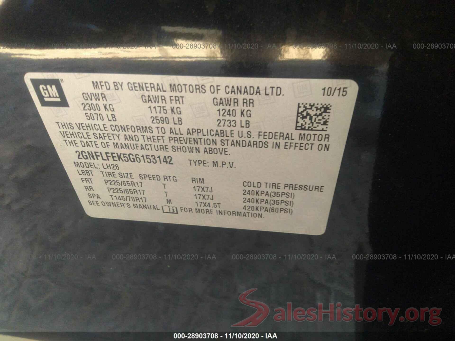 2GNFLFEK5G6153142 2016 CHEVROLET EQUINOX