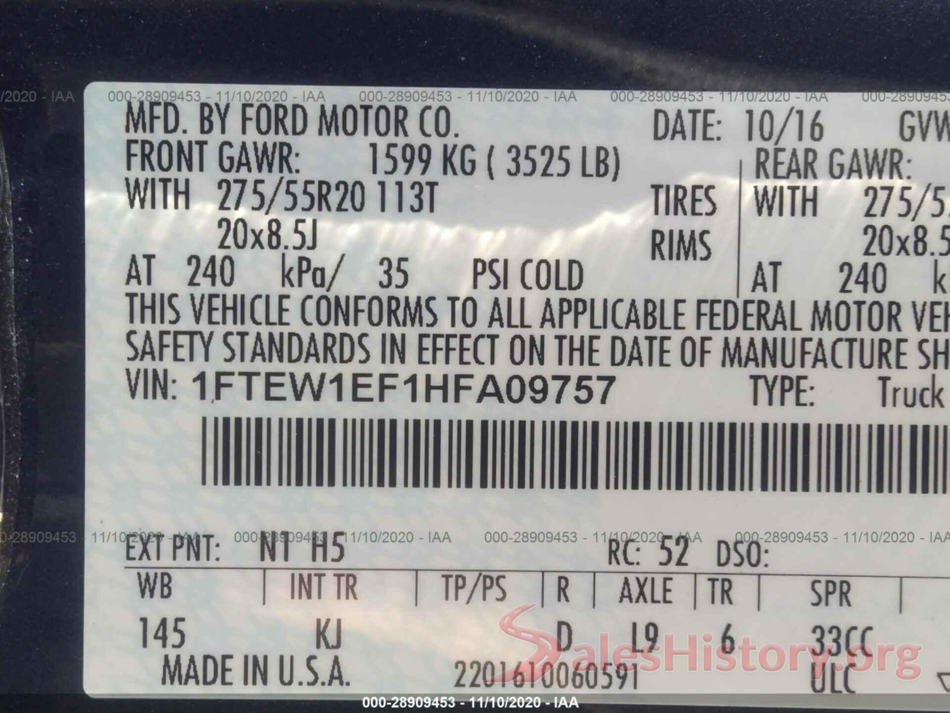 1FTEW1EF1HFA09757 2017 FORD F-150