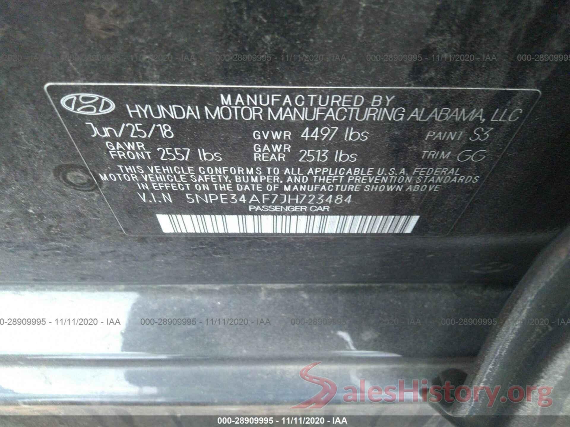 5NPE34AF7JH723484 2018 HYUNDAI SONATA