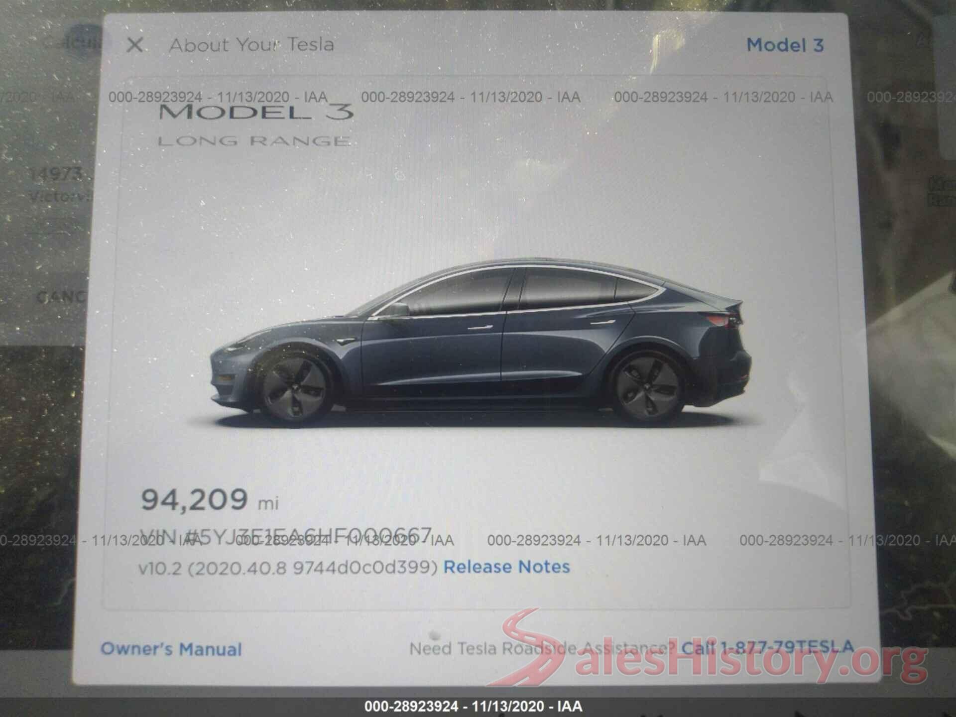 5YJ3E1EA6HF000667 2017 TESLA MODEL 3