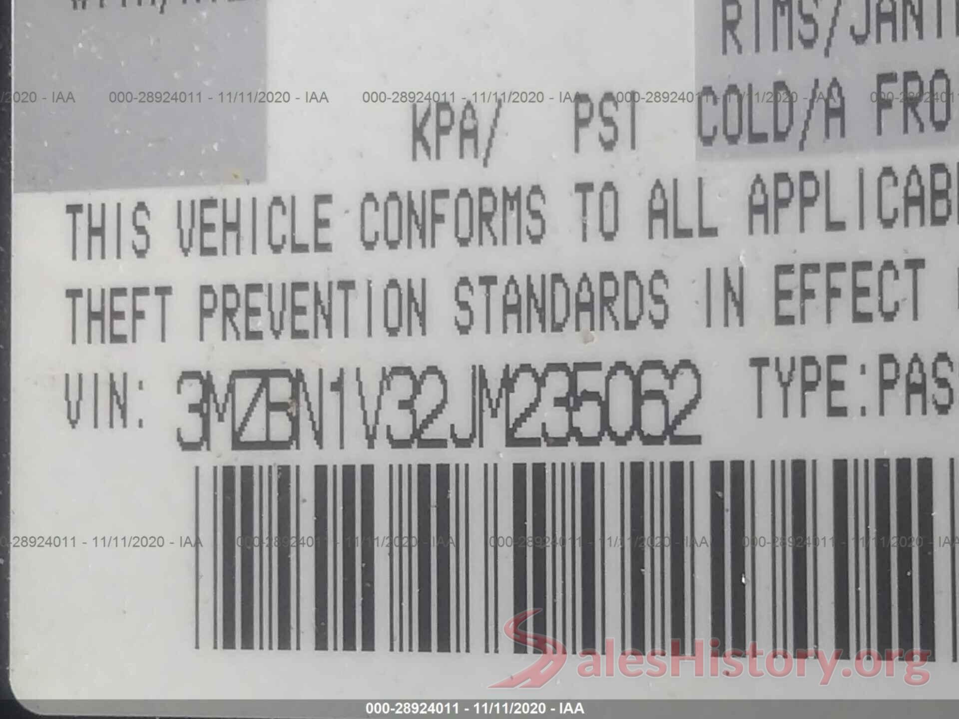 3MZBN1V32JM235062 2018 MAZDA MAZDA3 4-DOOR