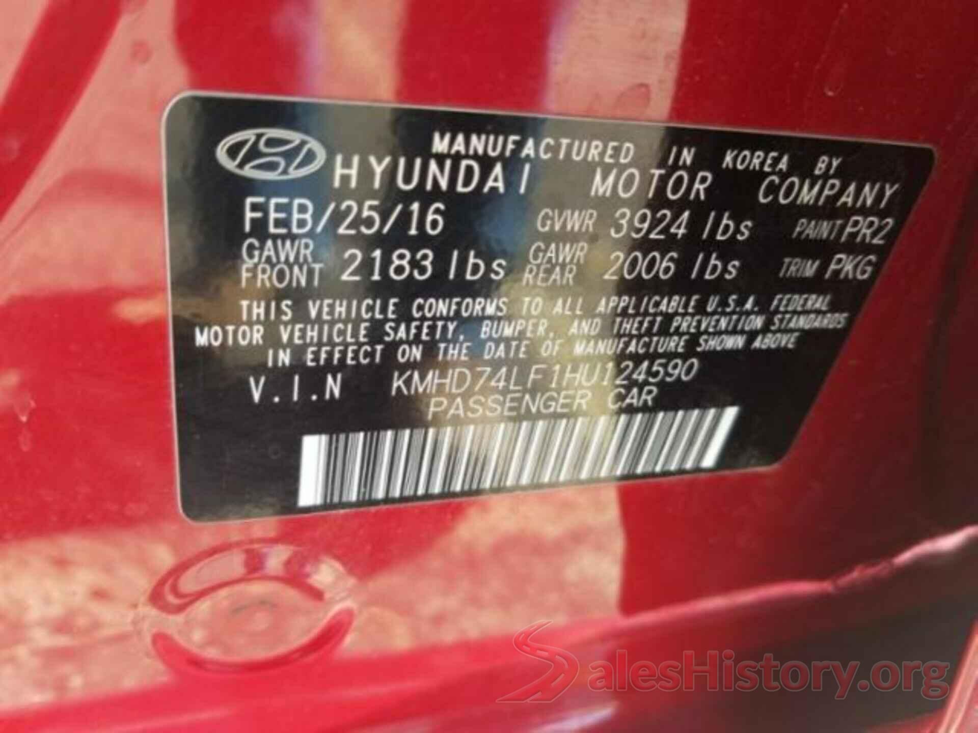 KMHD74LF1HU124590 2017 HYUNDAI ELANTRA