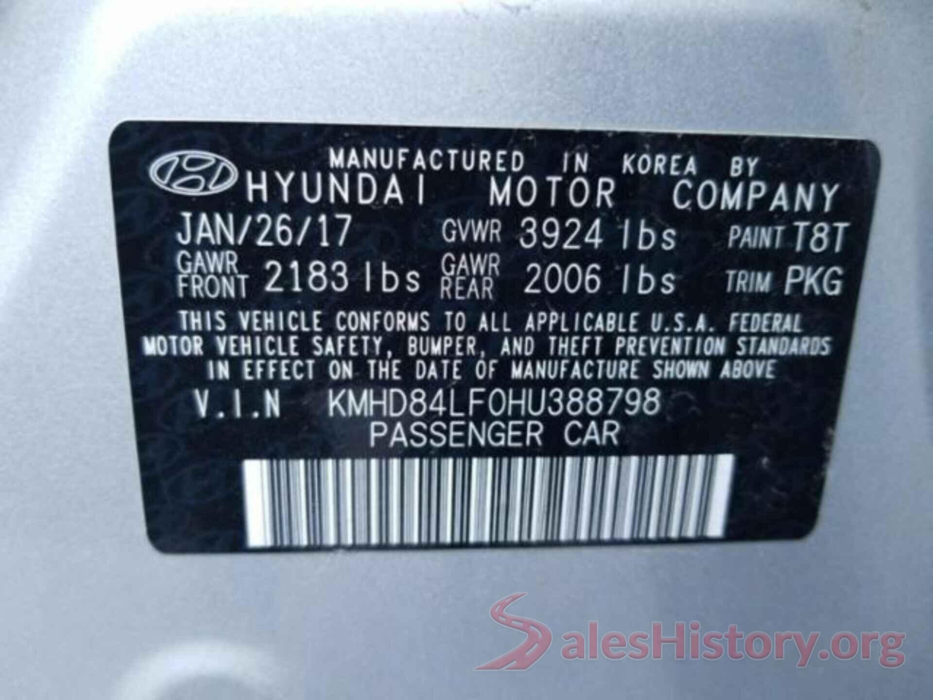 KMHD84LF0HU388798 2017 HYUNDAI ELANTRA