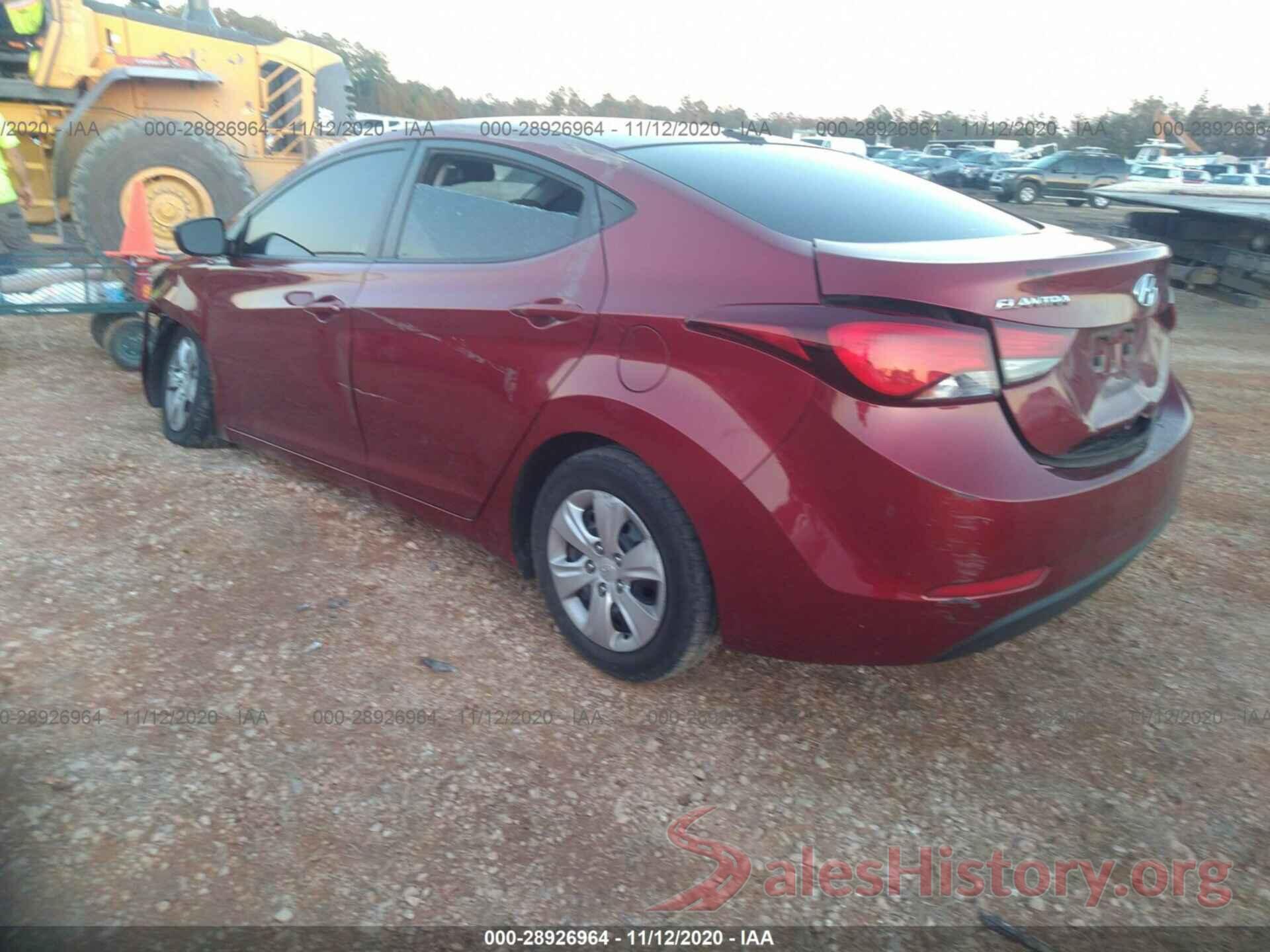 5NPDH4AEXGH698030 2016 HYUNDAI ELANTRA