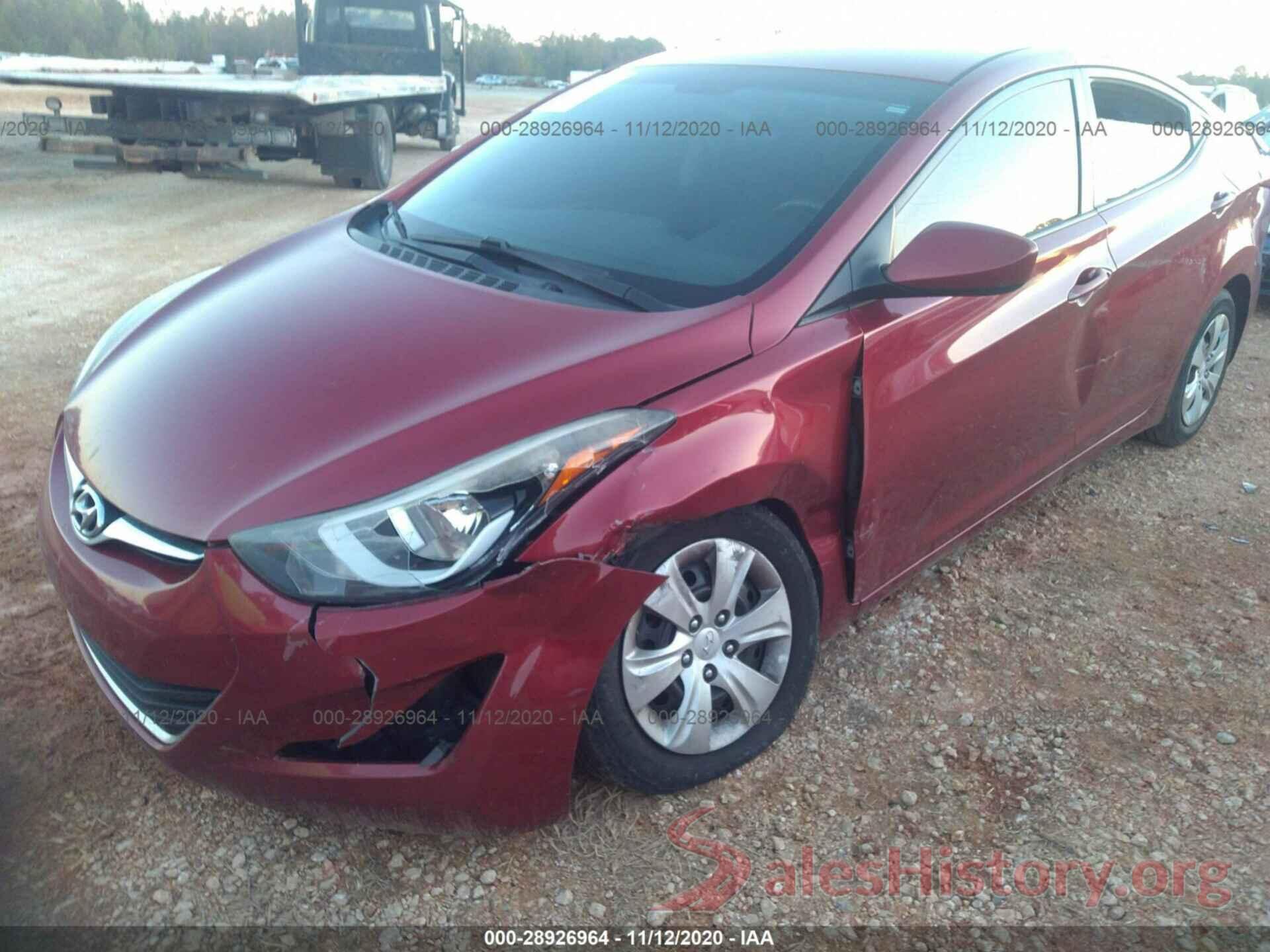 5NPDH4AEXGH698030 2016 HYUNDAI ELANTRA