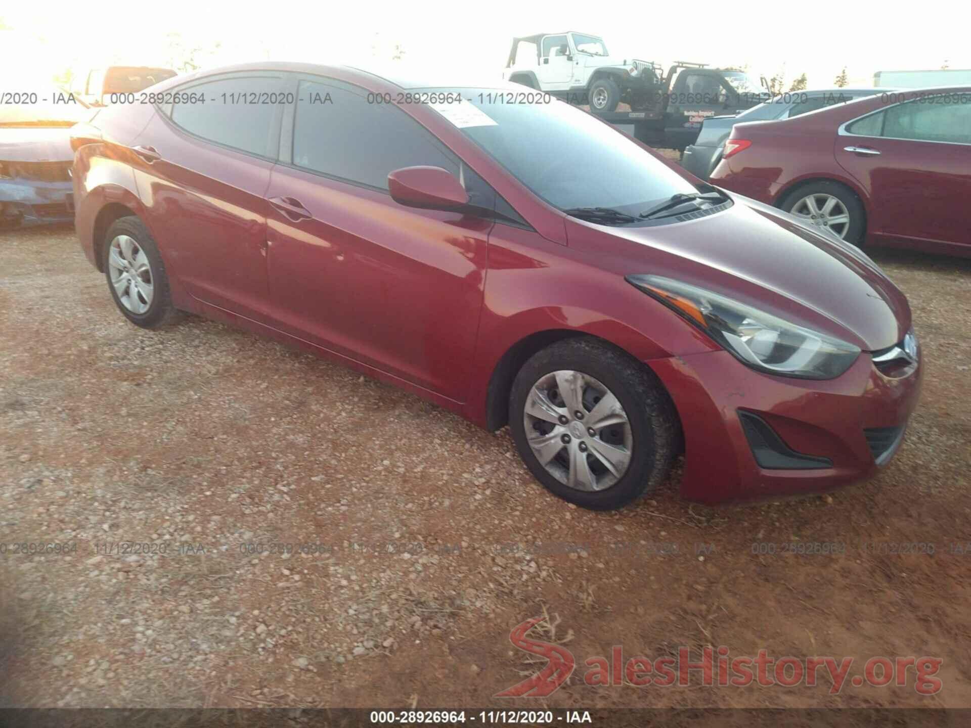 5NPDH4AEXGH698030 2016 HYUNDAI ELANTRA