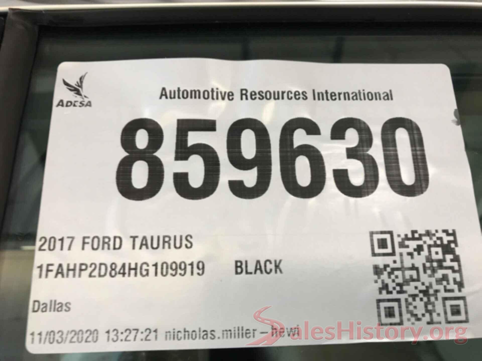 1FAHP2D84HG109919 2017 FORD TAURUS