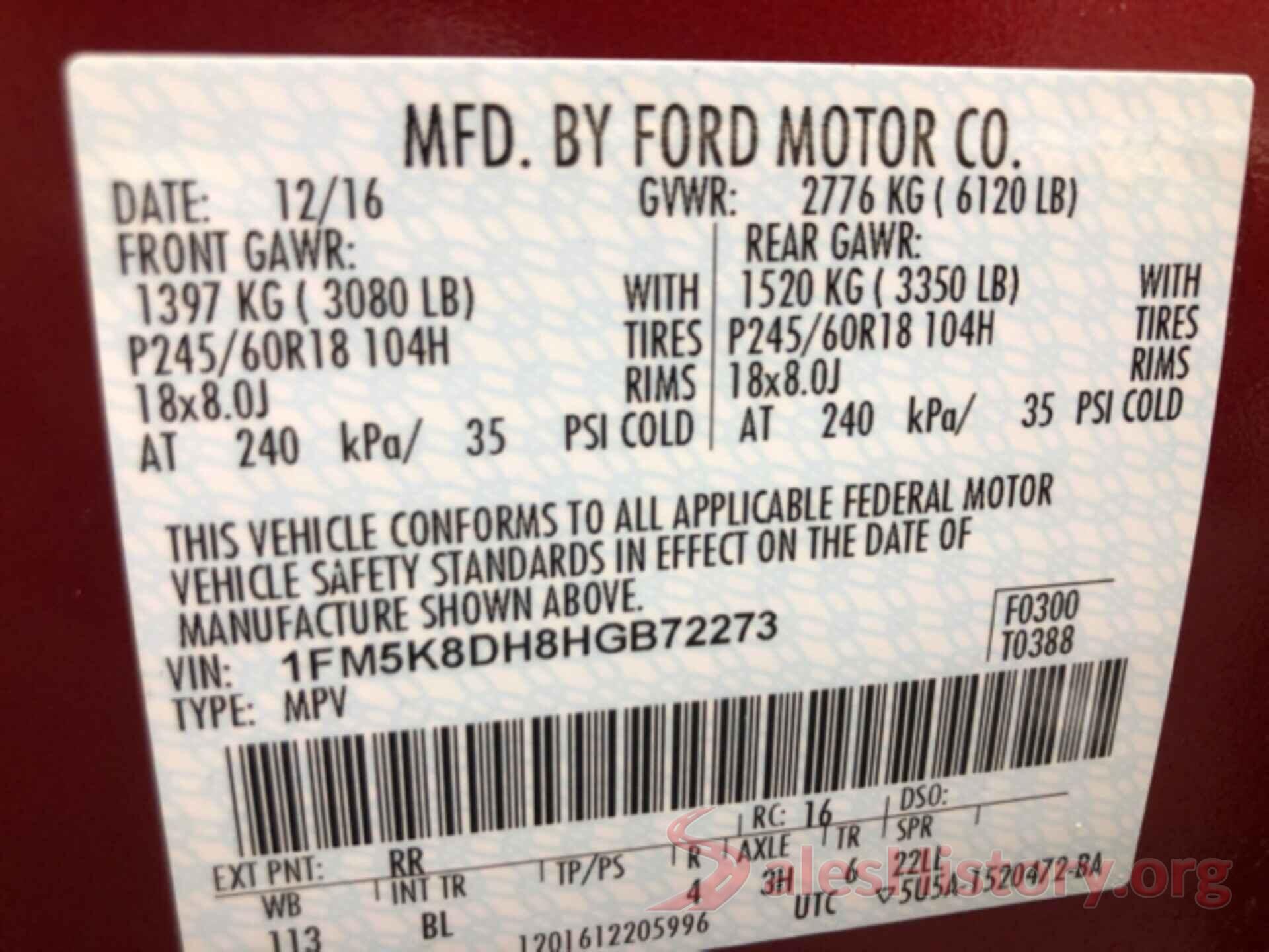 1FM5K8DH8HGB72273 2017 FORD EXPLORER