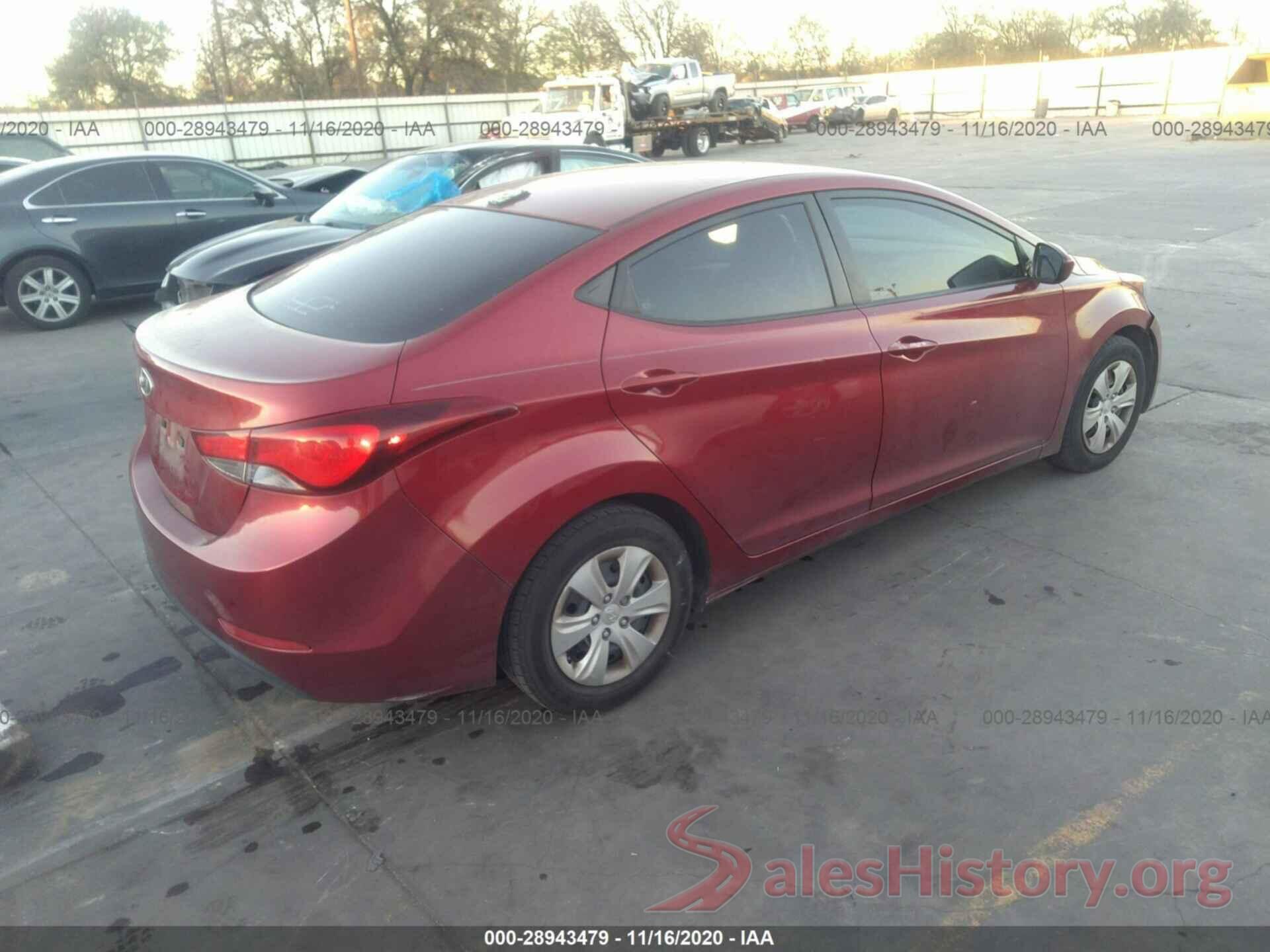 5NPDH4AE0GH721122 2016 HYUNDAI ELANTRA