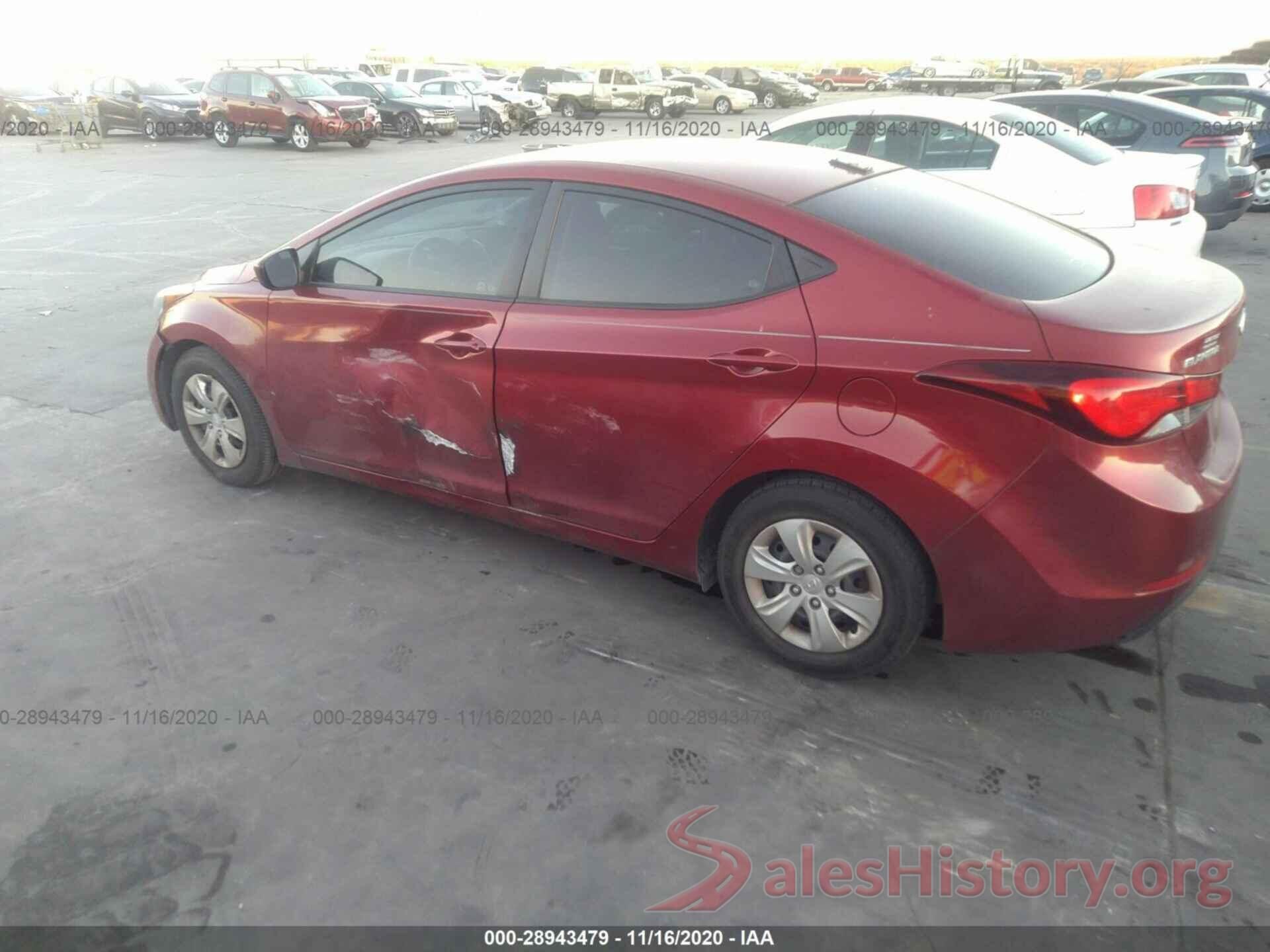 5NPDH4AE0GH721122 2016 HYUNDAI ELANTRA