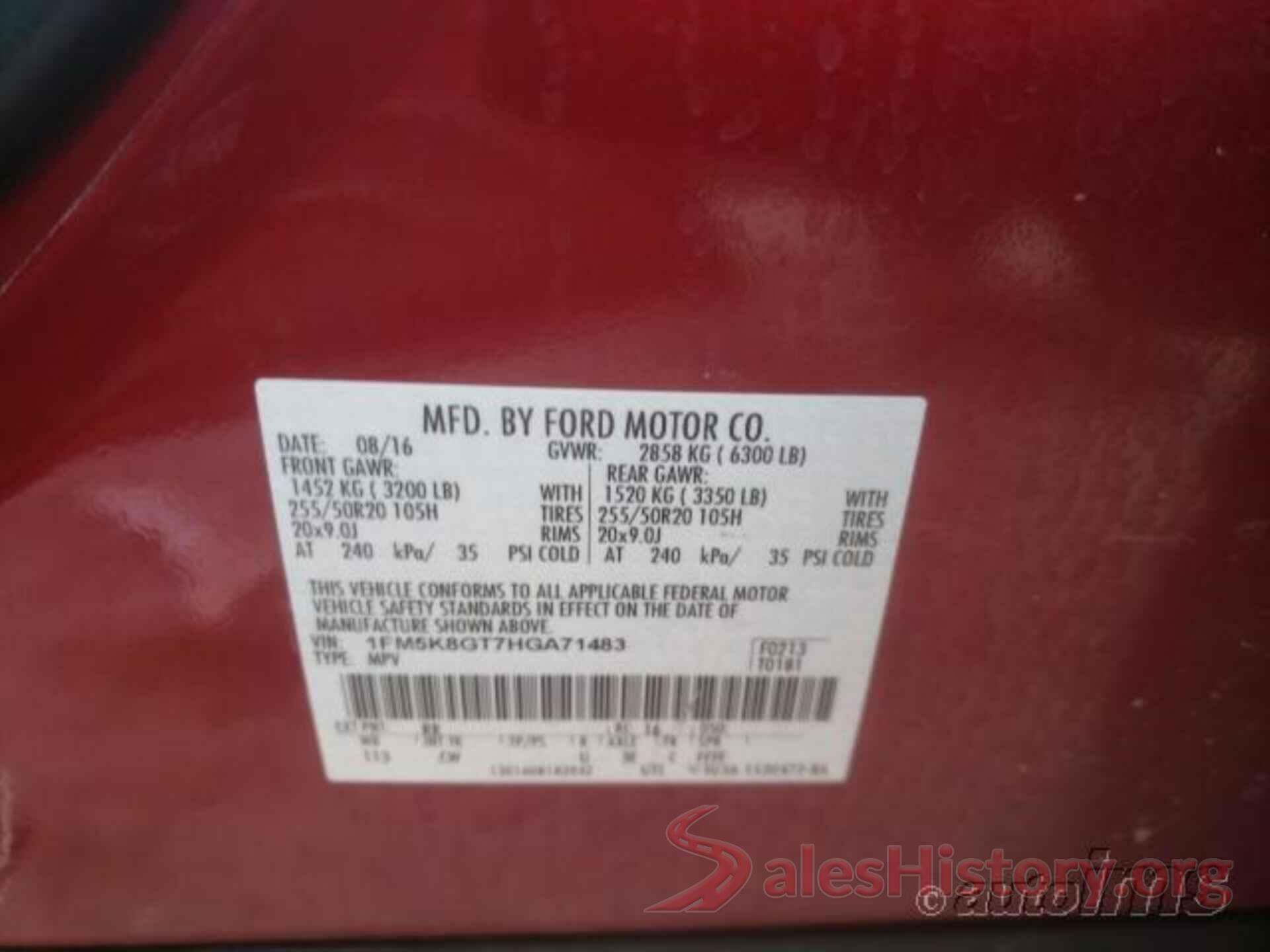 1FM5K8GT7HGA71483 2017 FORD EXPLORER