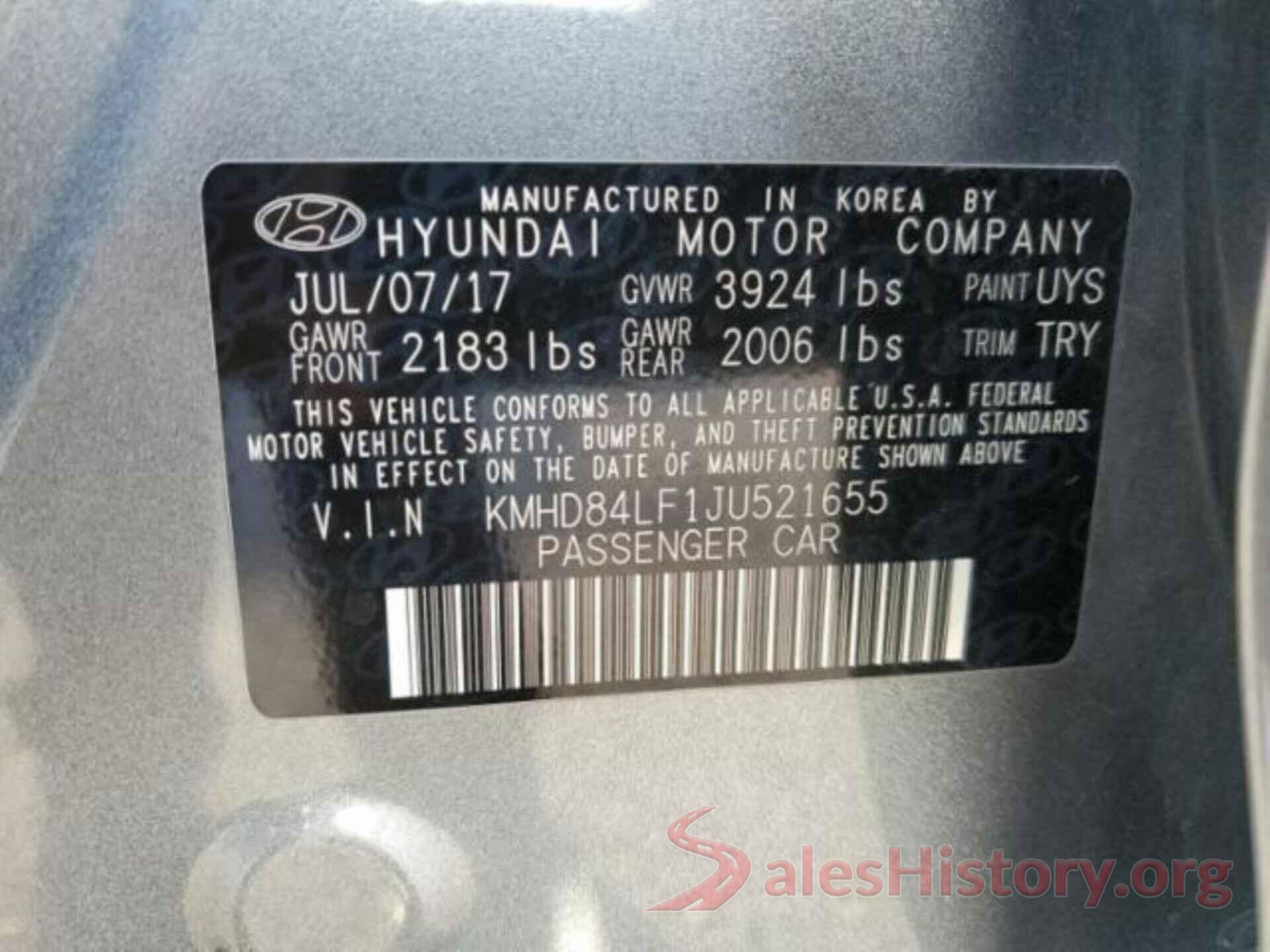 KMHD84LF1JU521655 2018 HYUNDAI ELANTRA