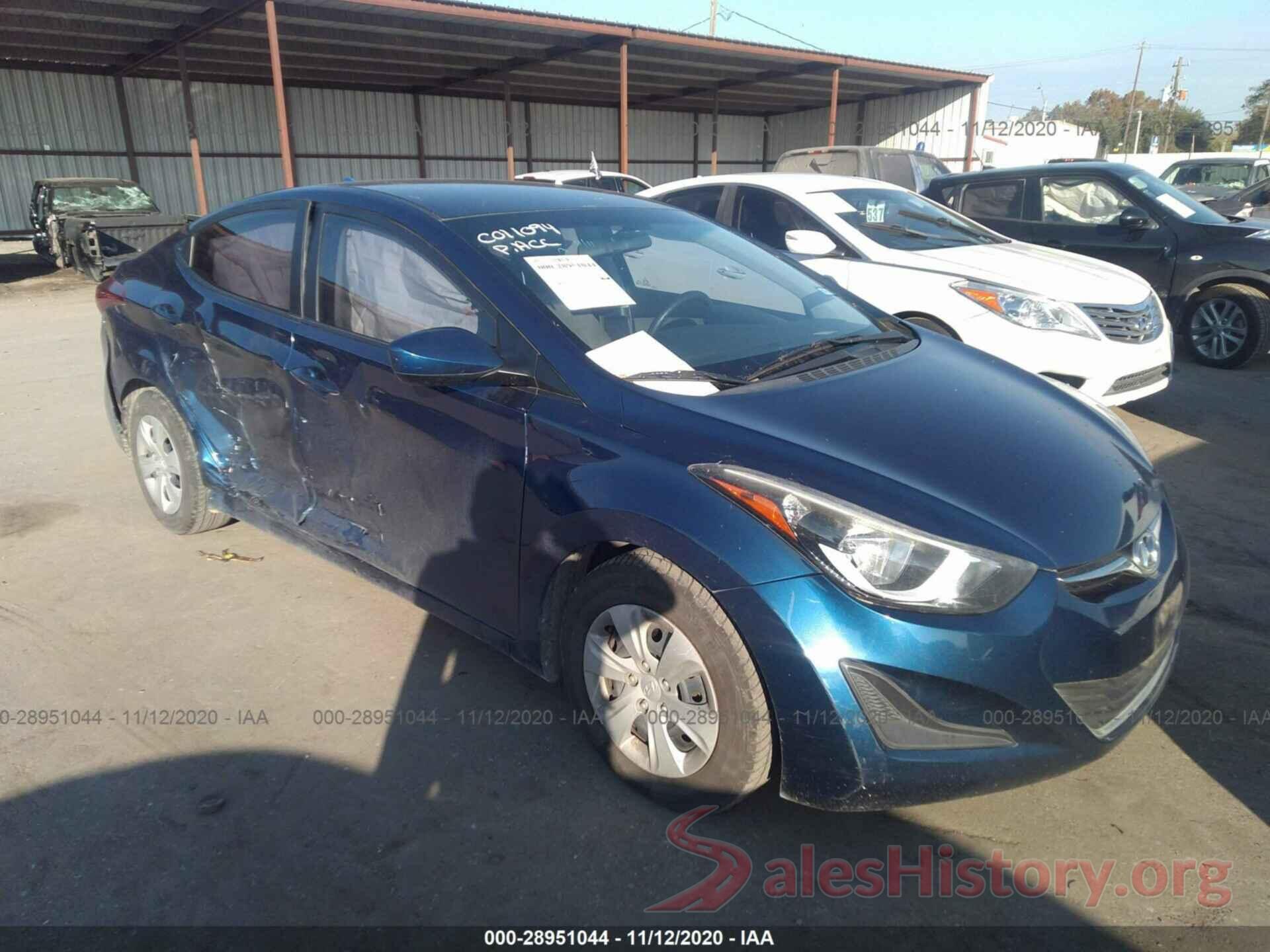 5NPDH4AE8GH716962 2016 HYUNDAI ELANTRA