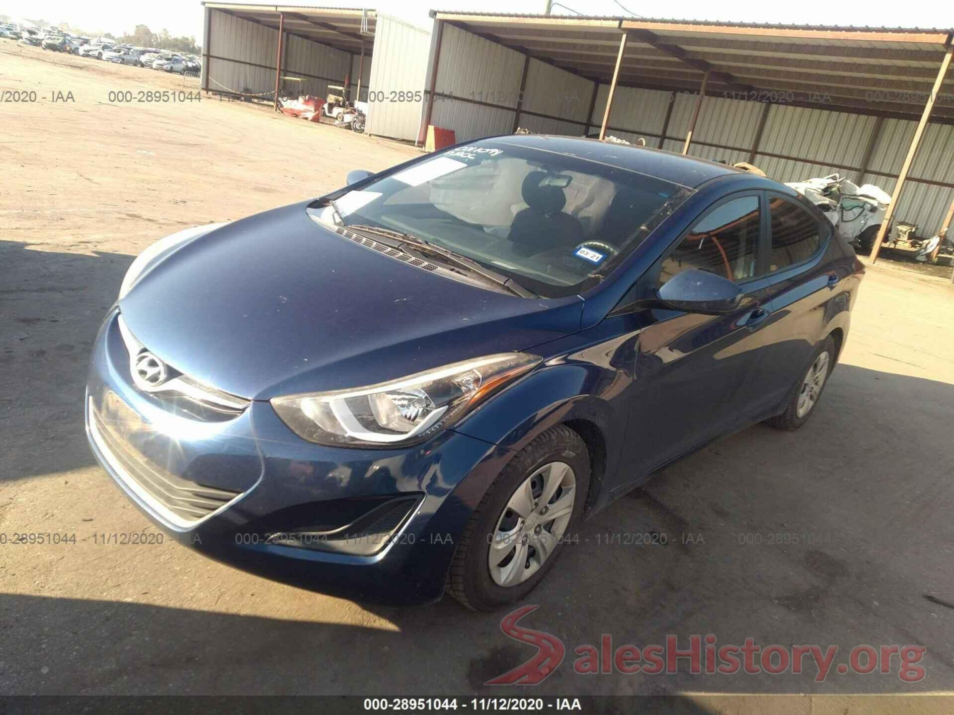 5NPDH4AE8GH716962 2016 HYUNDAI ELANTRA