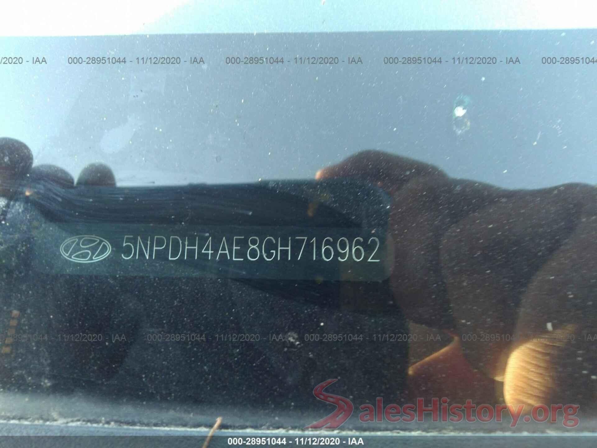 5NPDH4AE8GH716962 2016 HYUNDAI ELANTRA