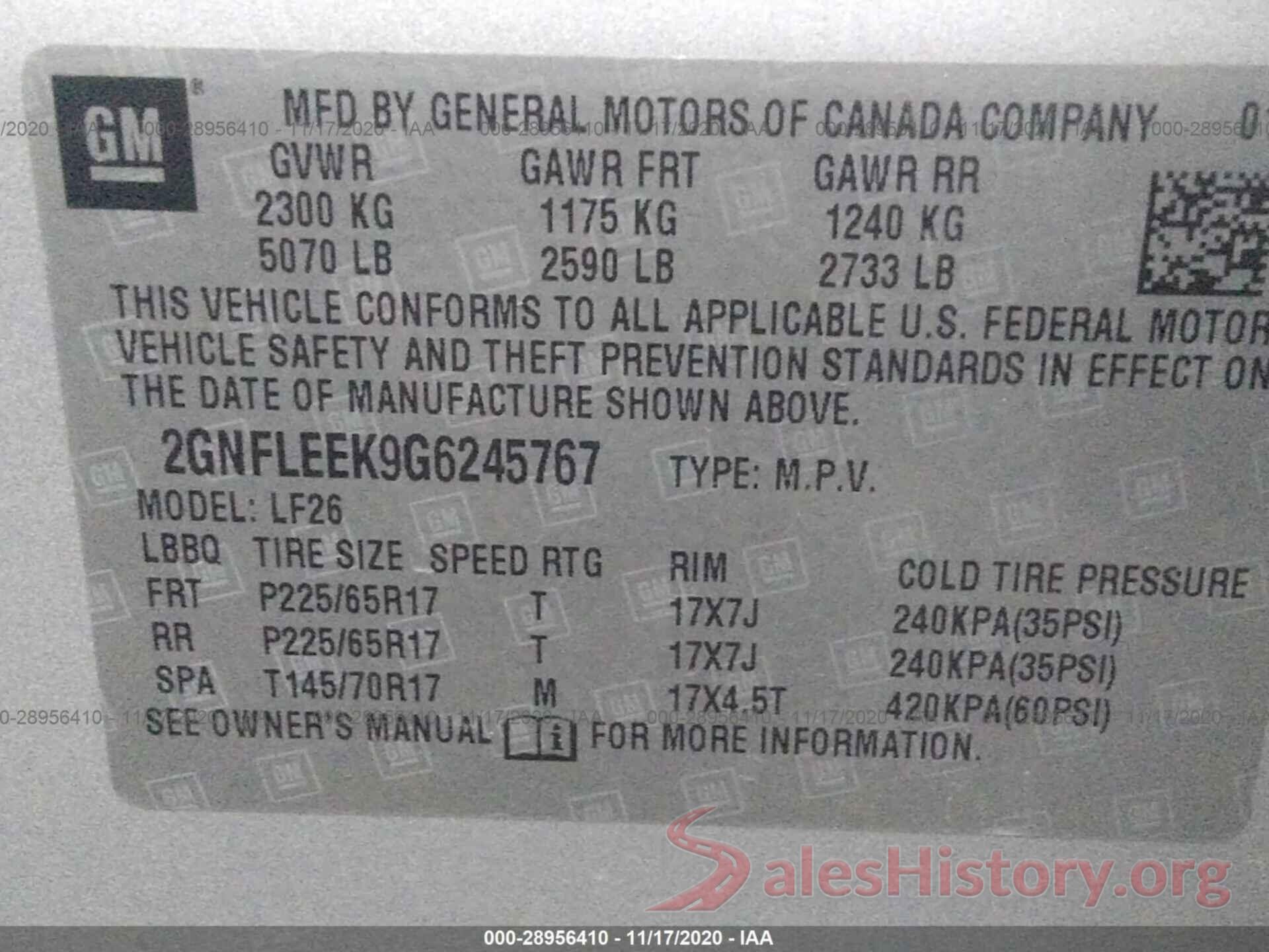 2GNFLEEK9G6245767 2016 CHEVROLET EQUINOX