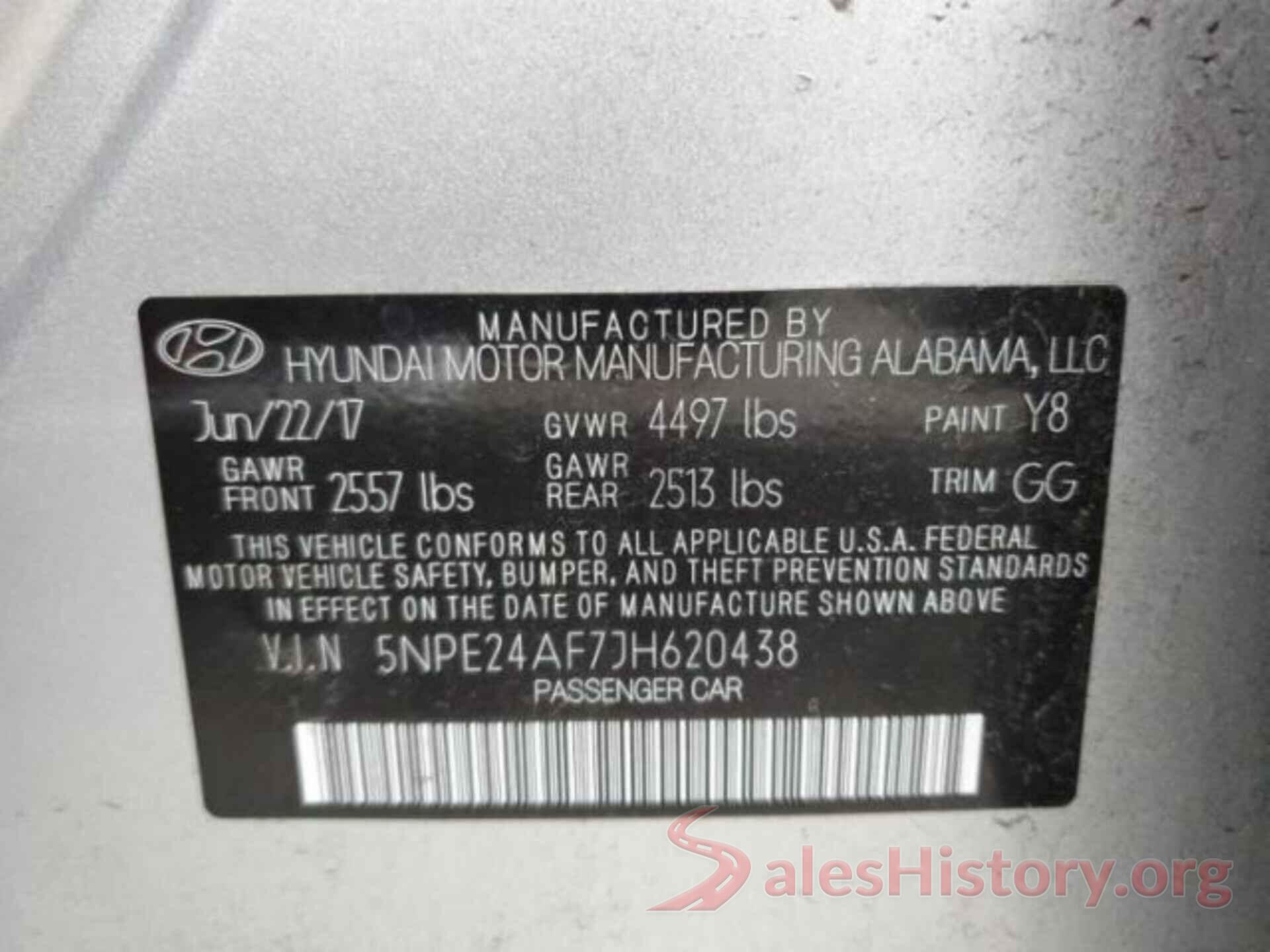 5NPE24AF7JH620438 2018 HYUNDAI SONATA