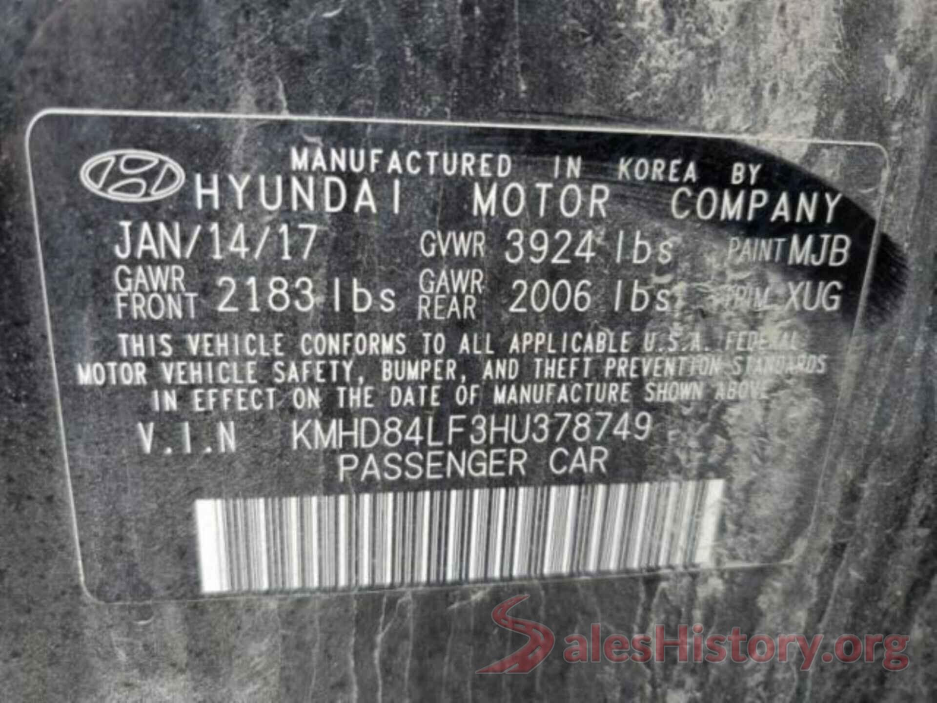 KMHD84LF3HU378749 2017 HYUNDAI ELANTRA