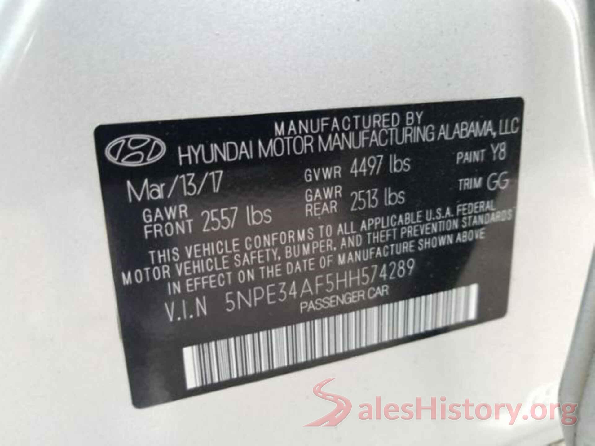 5NPE34AF5HH574289 2017 HYUNDAI SONATA