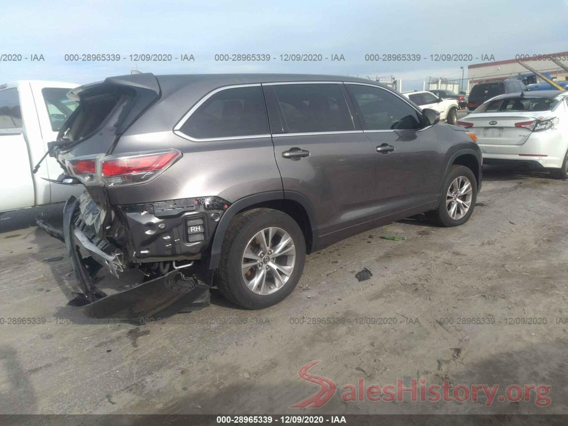 5TDZKRFH0GS186052 2016 TOYOTA HIGHLANDER