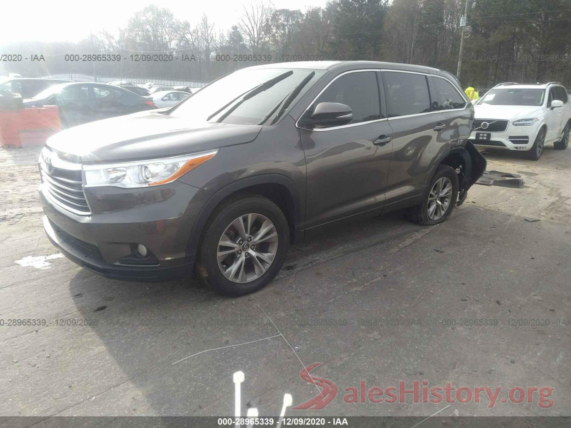 5TDZKRFH0GS186052 2016 TOYOTA HIGHLANDER