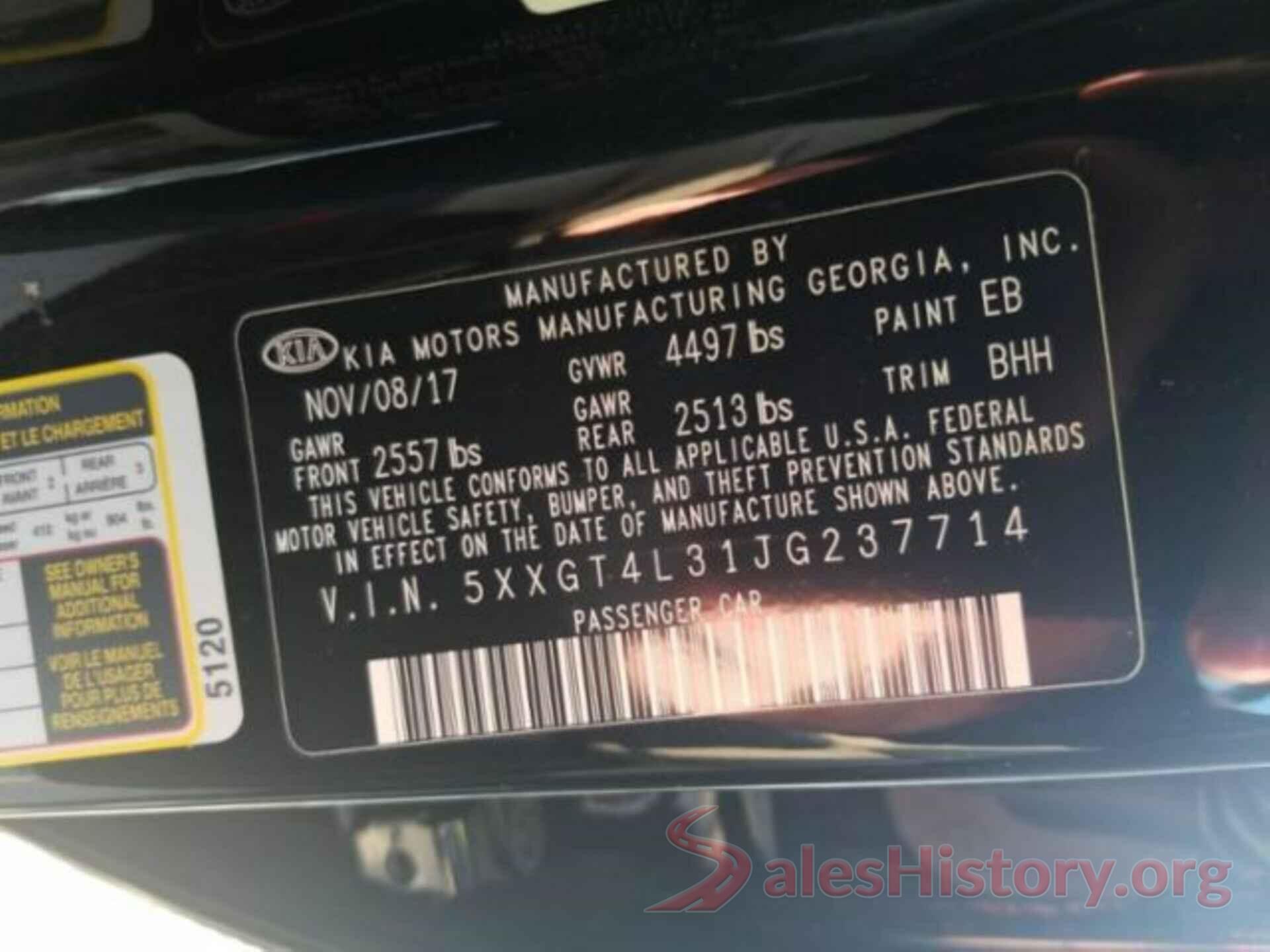 5XXGT4L31JG237714 2018 KIA OPTIMA