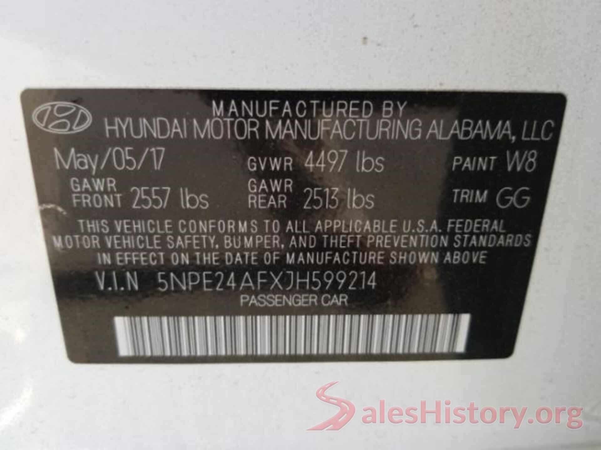 5NPE24AFXJH599214 2018 HYUNDAI SONATA