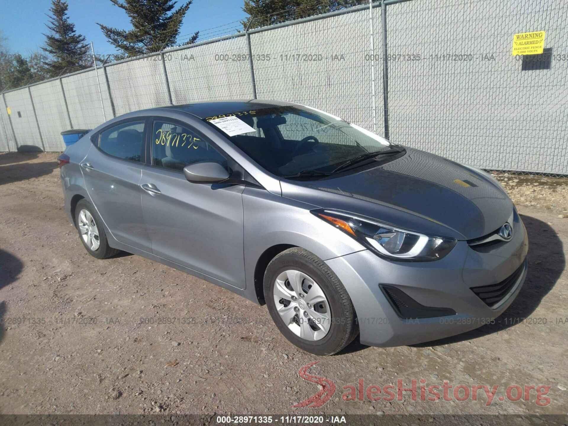 5NPDH4AE4GH702816 2016 HYUNDAI ELANTRA