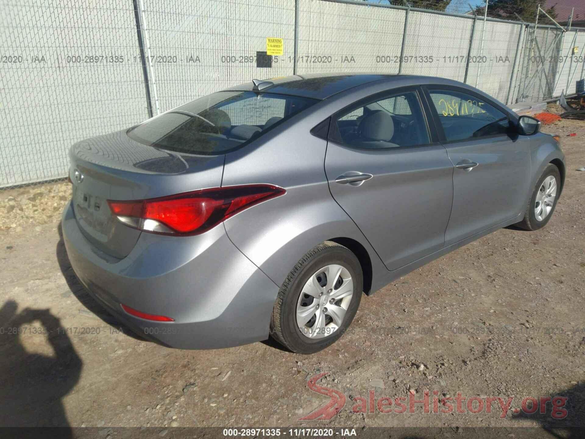 5NPDH4AE4GH702816 2016 HYUNDAI ELANTRA